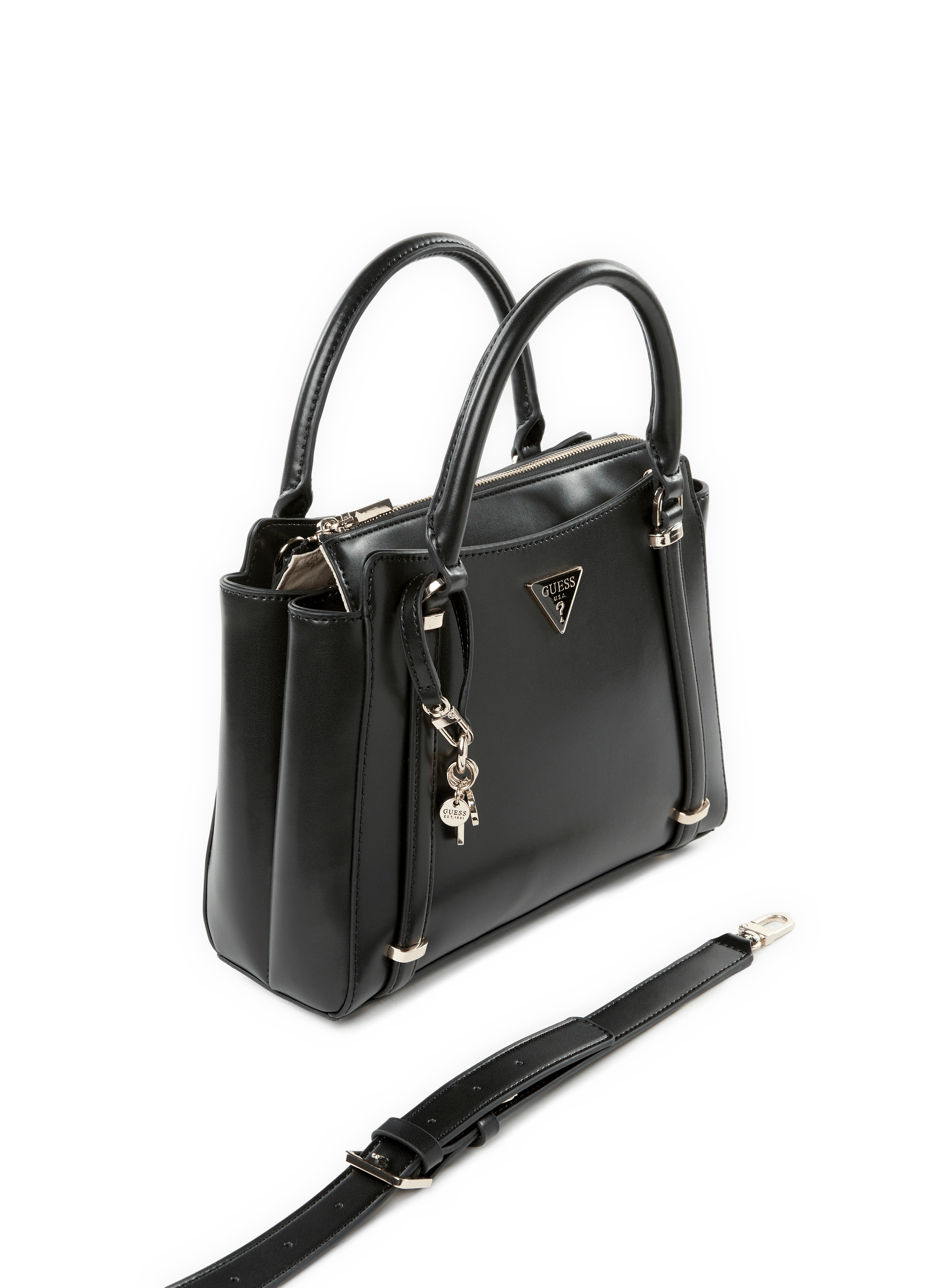 FLORAL QUILTED BAG GUESS Black