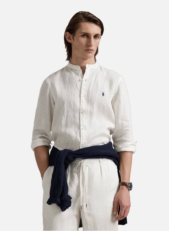 Chemise col mao en lin Blanc by POLO RALPH LAUREN POLO RALPH LAUREN Chemise col mao en lin Blanc