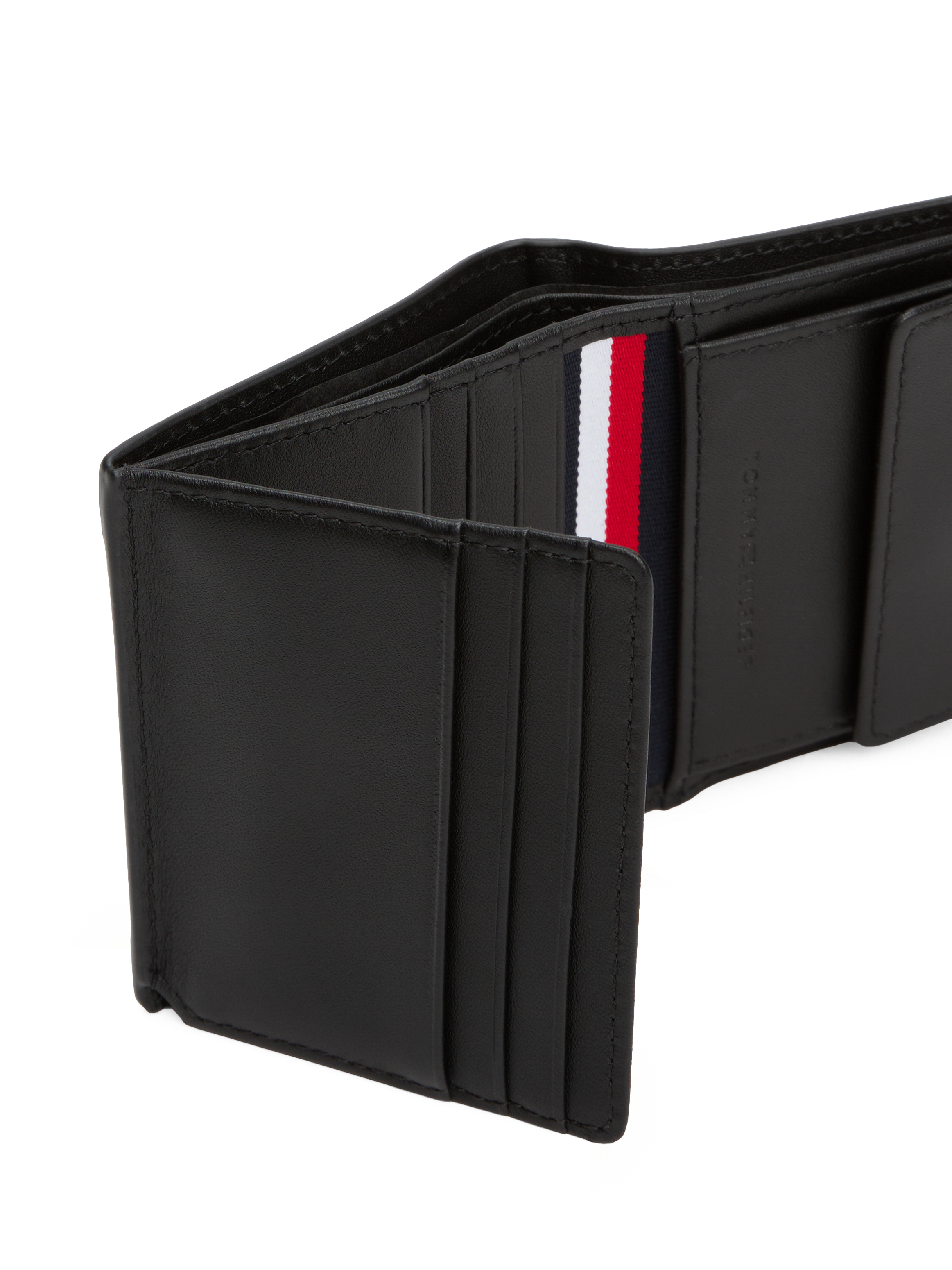 Three-fold leather logo wallet TOMMY HILFIGER Black