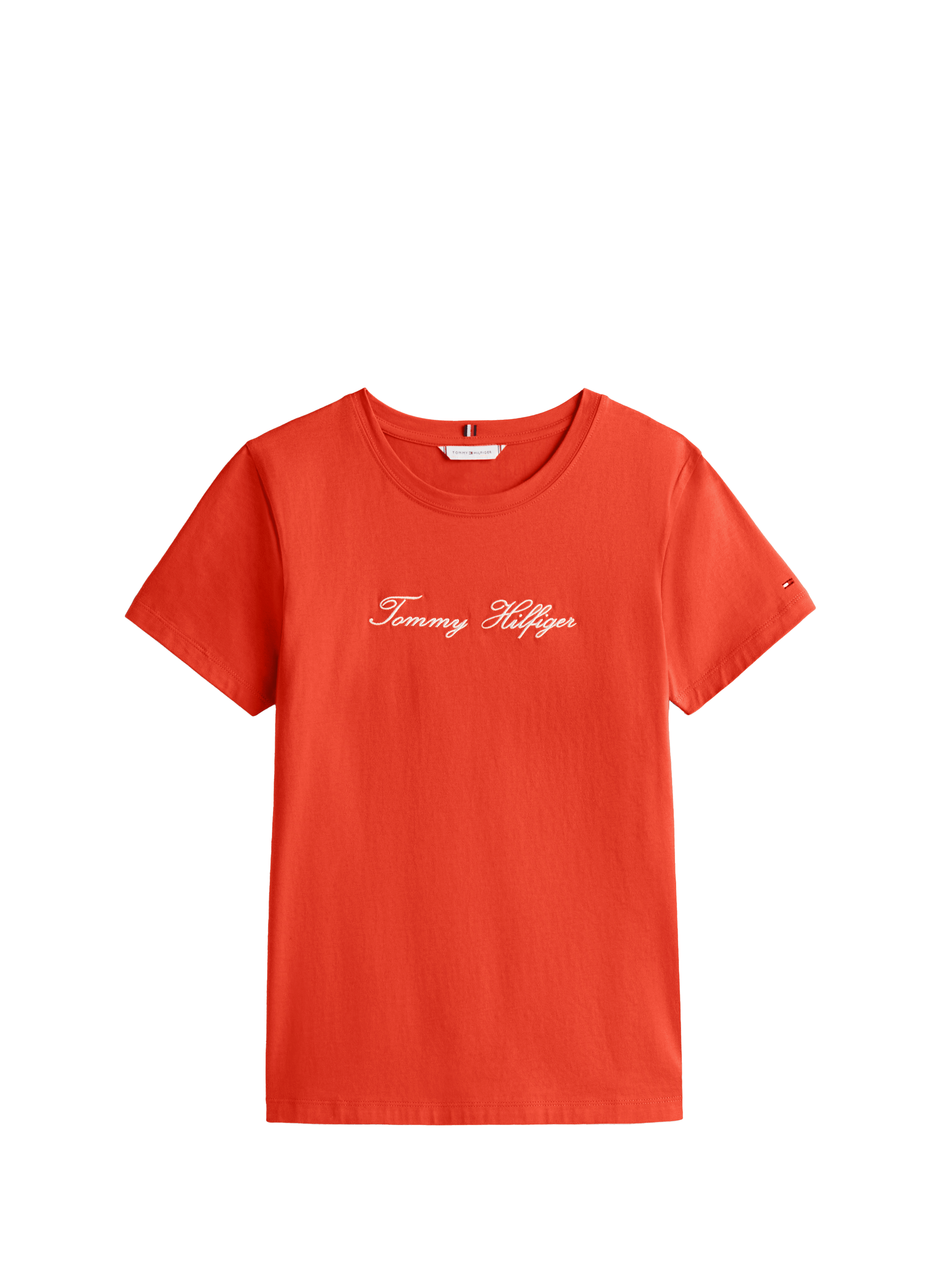T-shirt with crew neck and embroidered logo TOMMY HILFIGER Orange