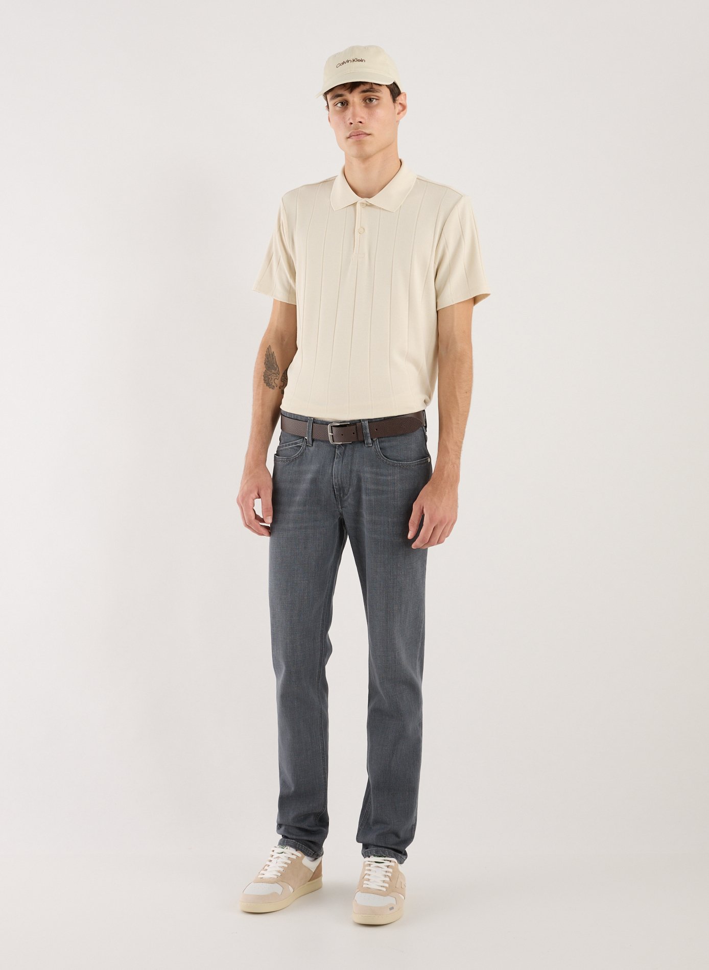 Embroidered Logo Denim Cap CALVIN KLEIN Beige