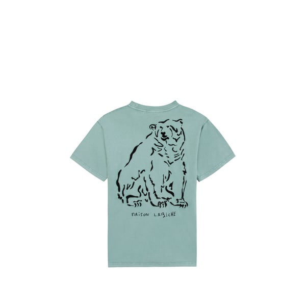 T-shirt brodé en coton Vert S Male