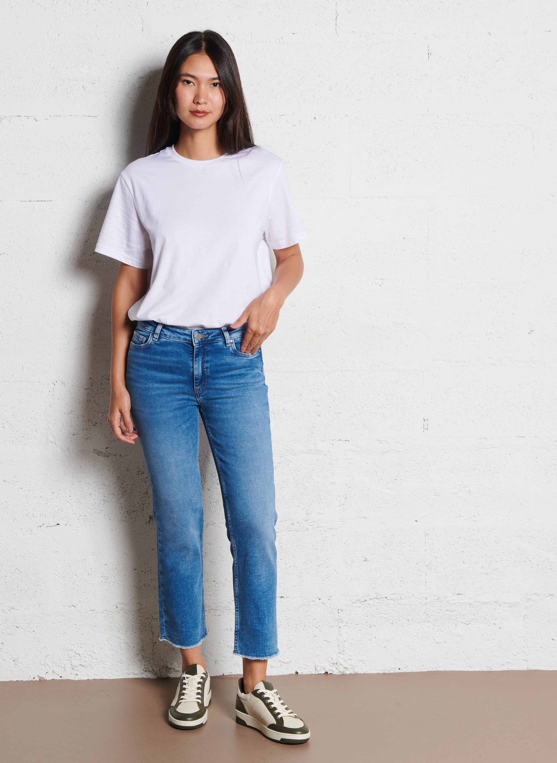 Jean droit en coton mélangé patience MAISON 123 Bleu