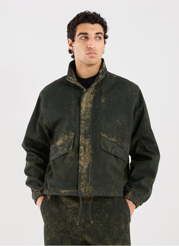 Oversized high neck cotton jacket Green by ARTE ANTWERP ARTE ANTWERP Oversized high neck cotton jacket Green