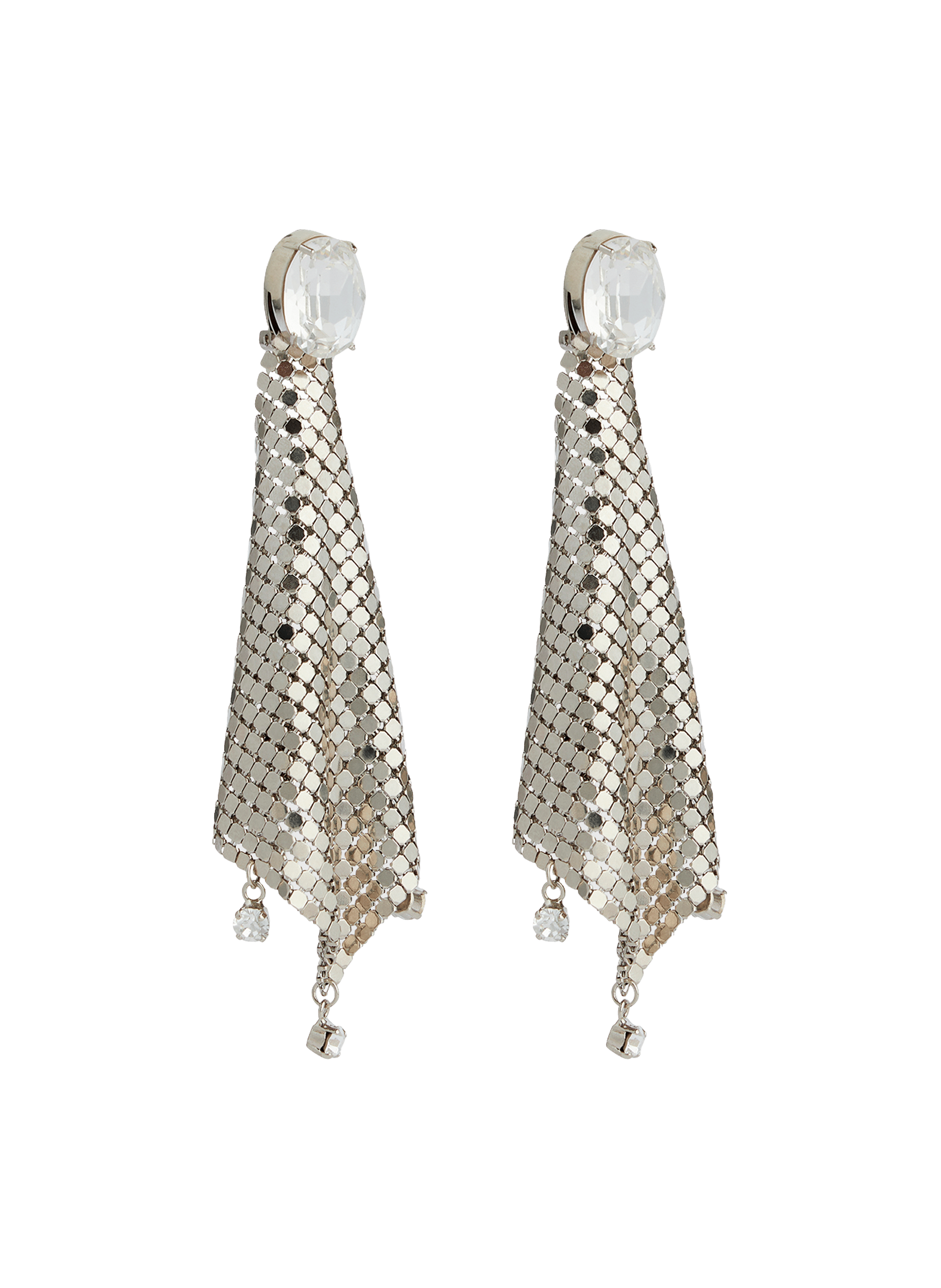 Dangling earrings in brass and glass RABANNE Silver