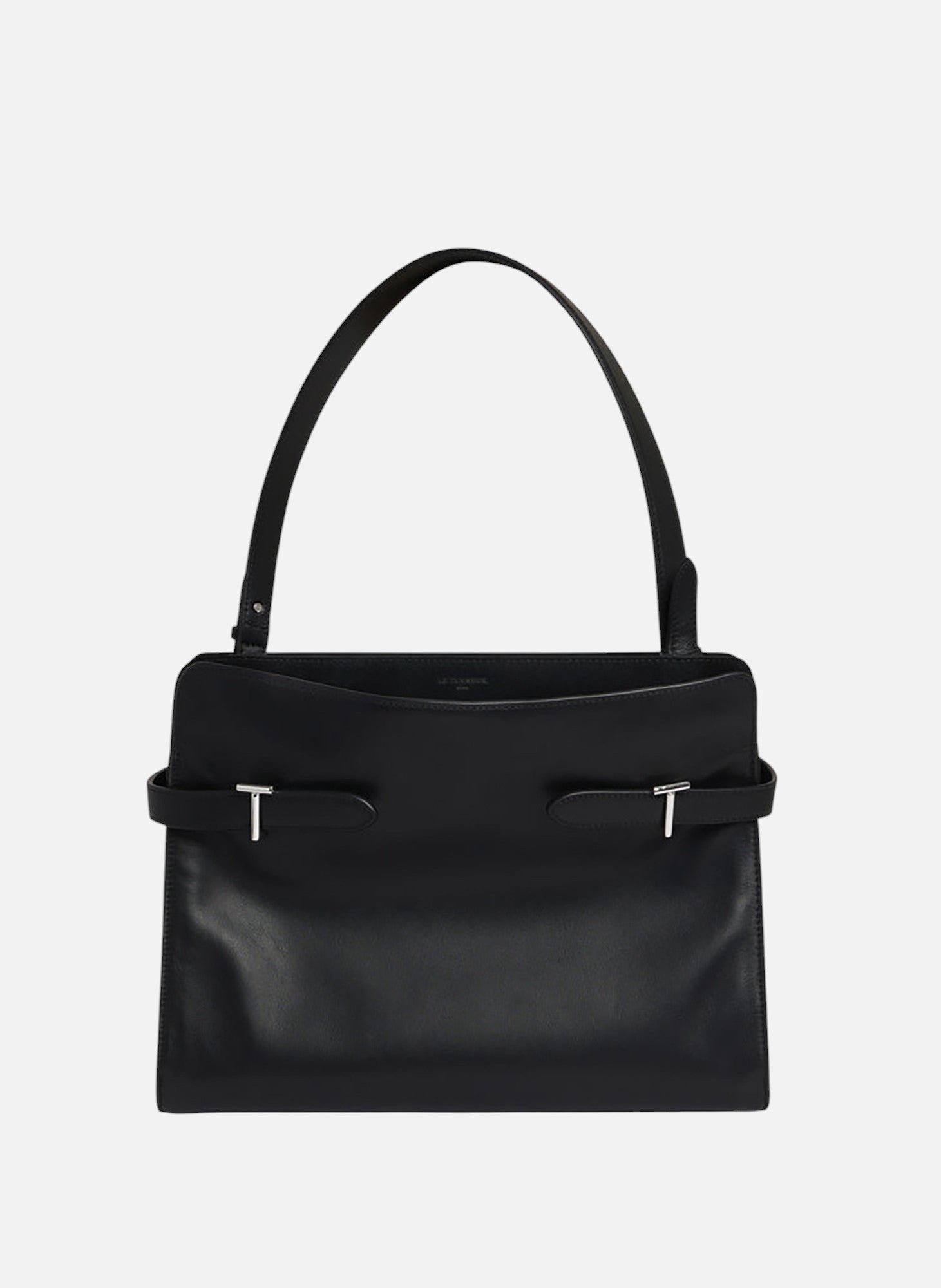 Sac porté épaule grand modèle emie en cuir lisse et nubuck NoirLE TANNEUR