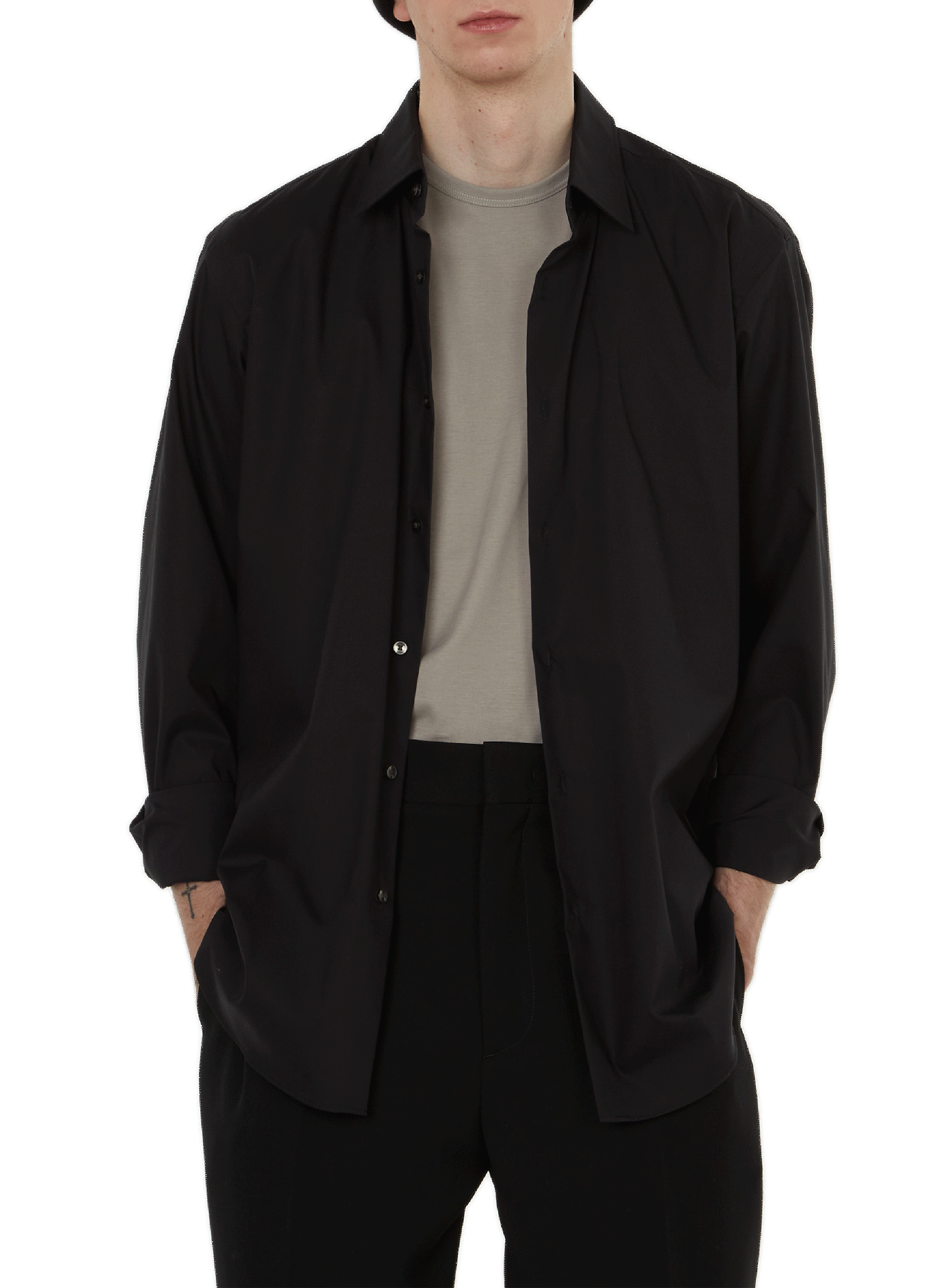 BOSS Chemise en coton Noir