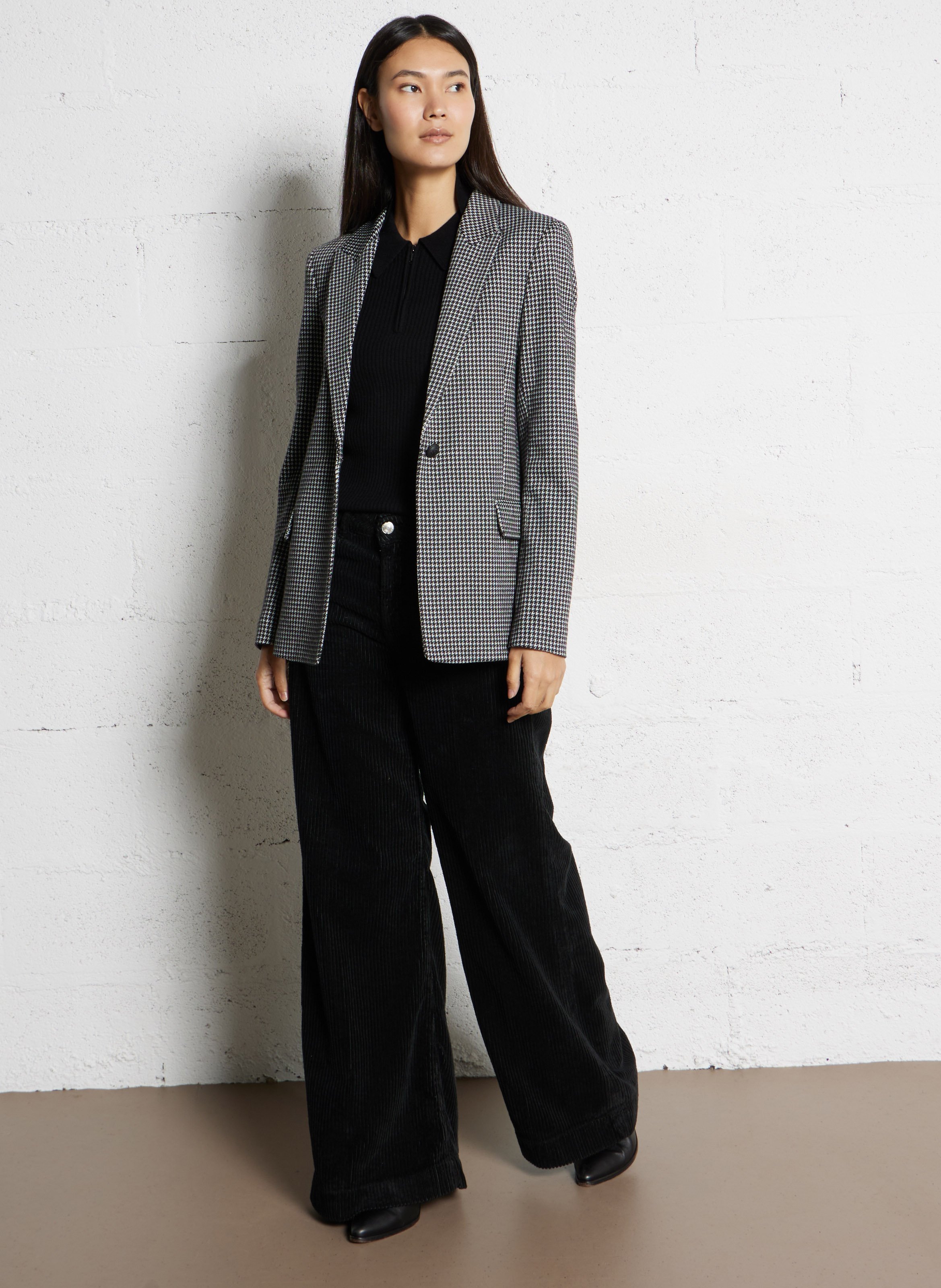 Pull col polo en laine IKKS Noir