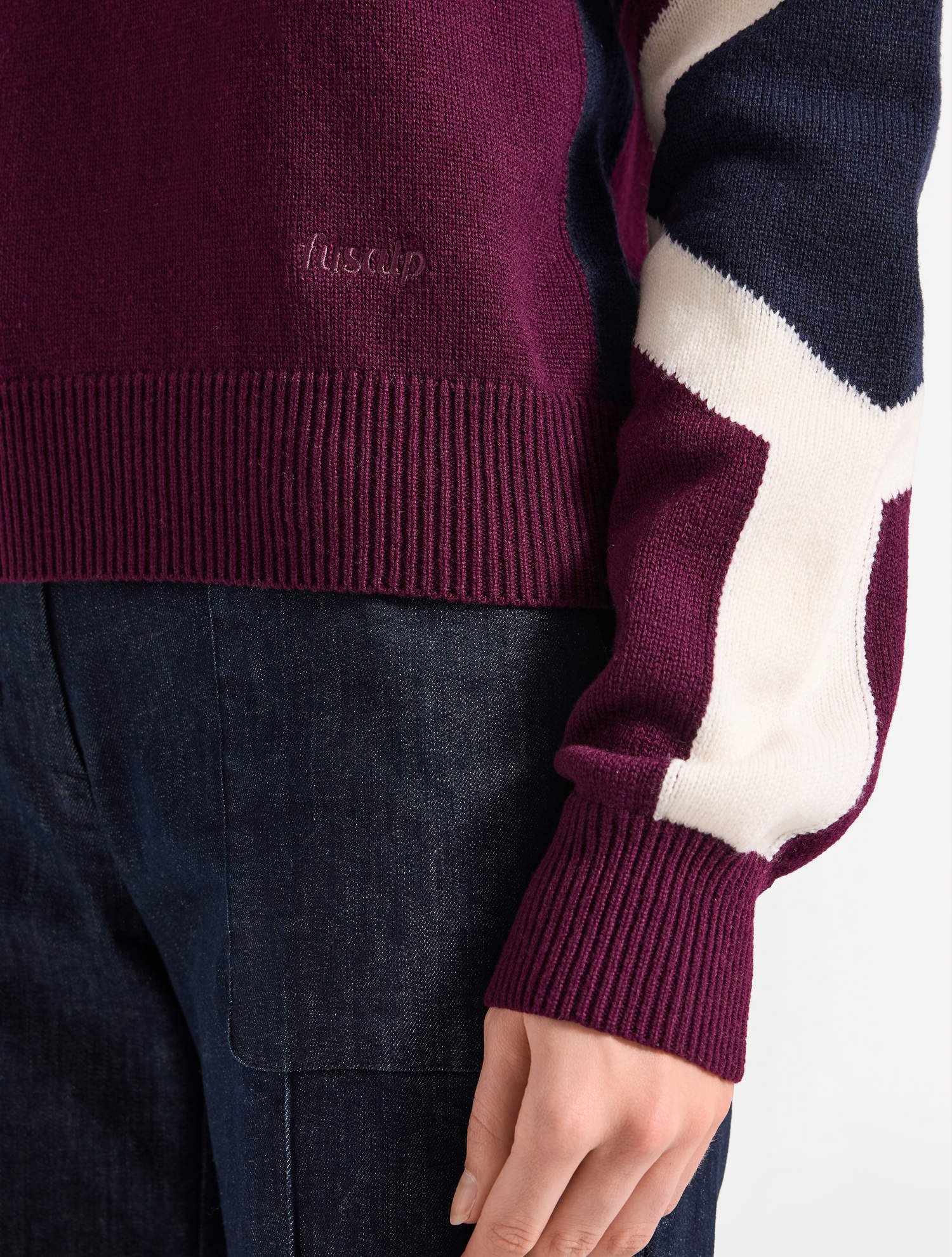 Pull rivena col rond FUSALP Blanc