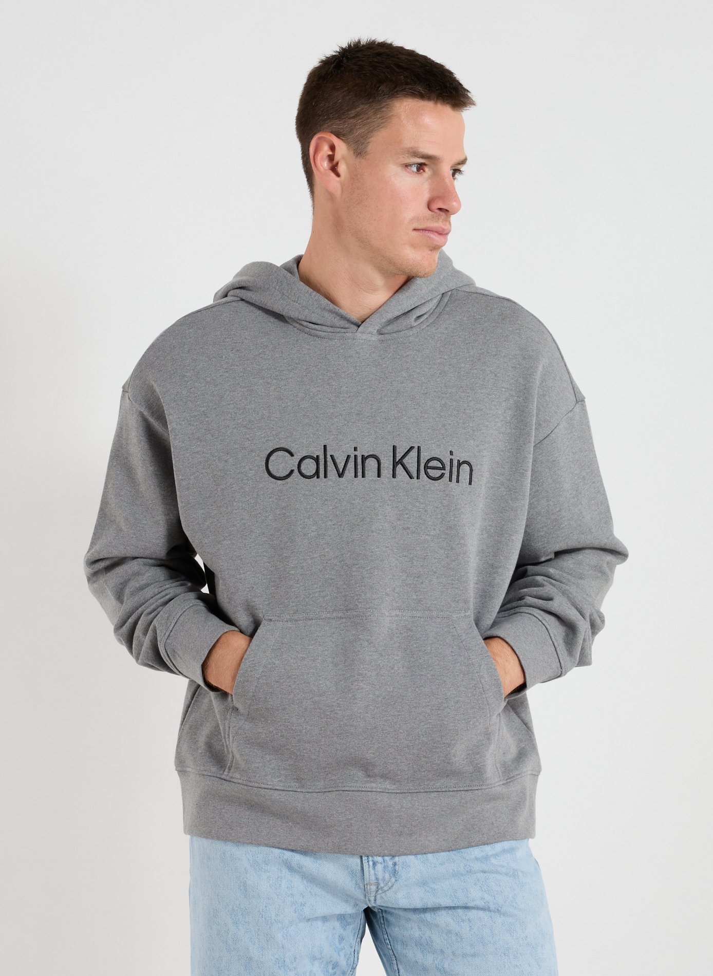 CALVIN KLEIN Cotton hoodie Grey