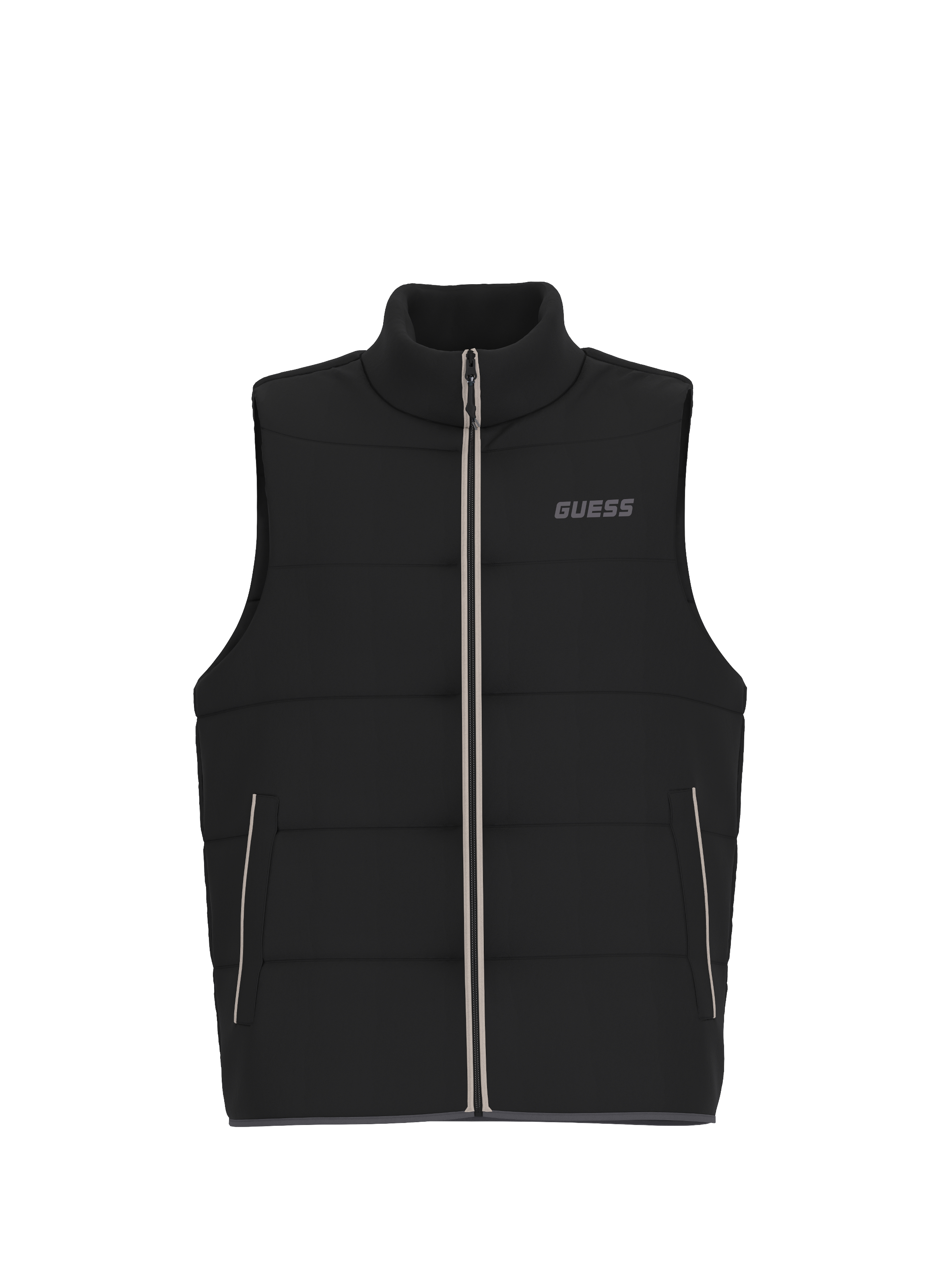 GUESS Doudoune sans manches col montant Noir