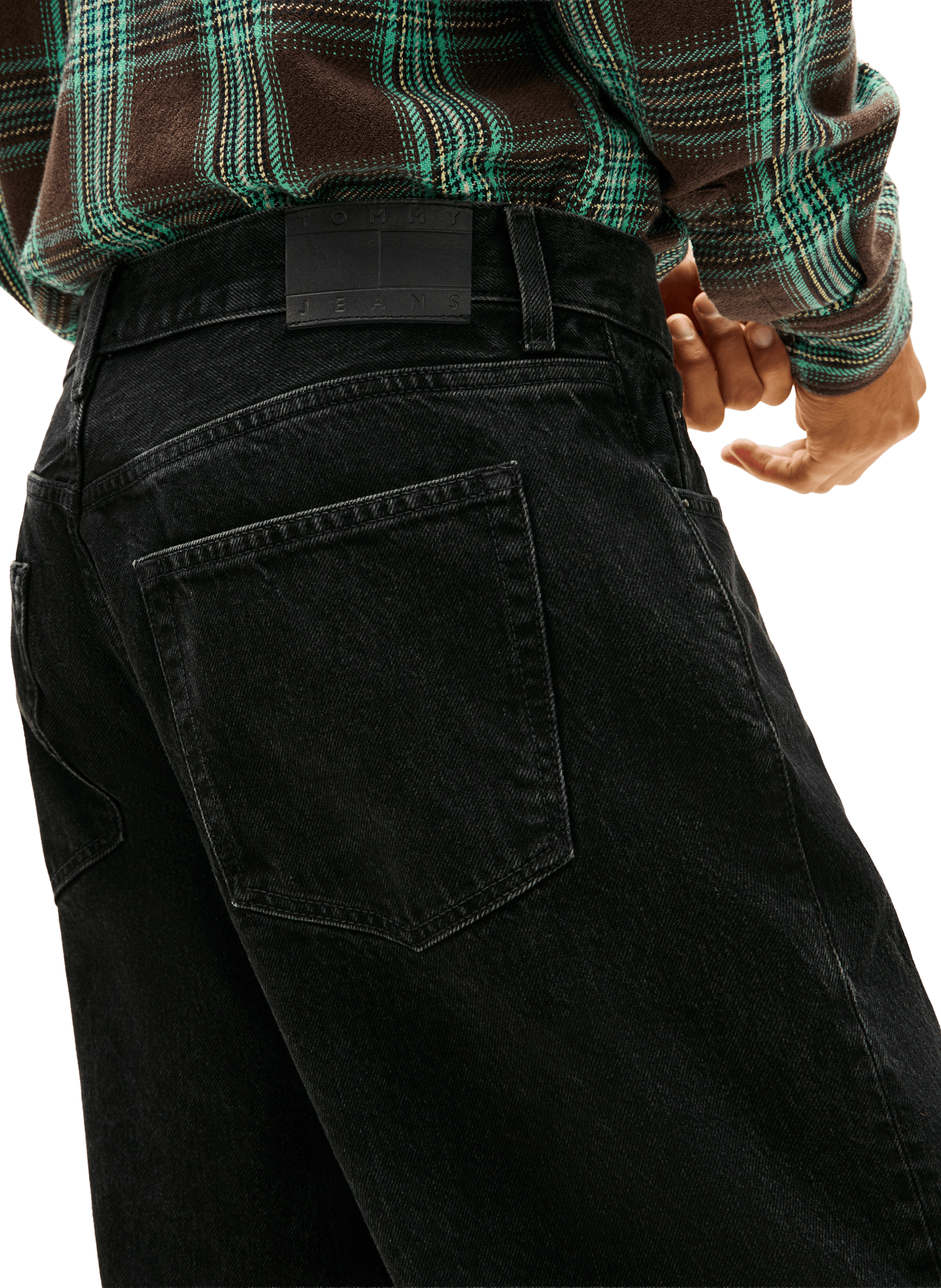 Wide-leg jeans in blended cotton TOMMY HILFIGER Black