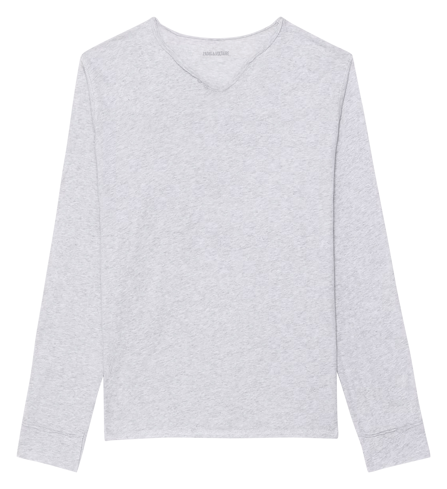 Tee-shirt droit col tunisien en coton monastir ZADIG&VOLTAIRE Gris