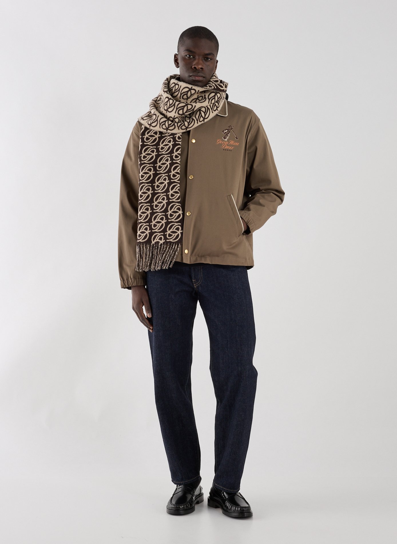 Jacket with classic collar in blended cotton DROLE DE MONSIEUR Brown