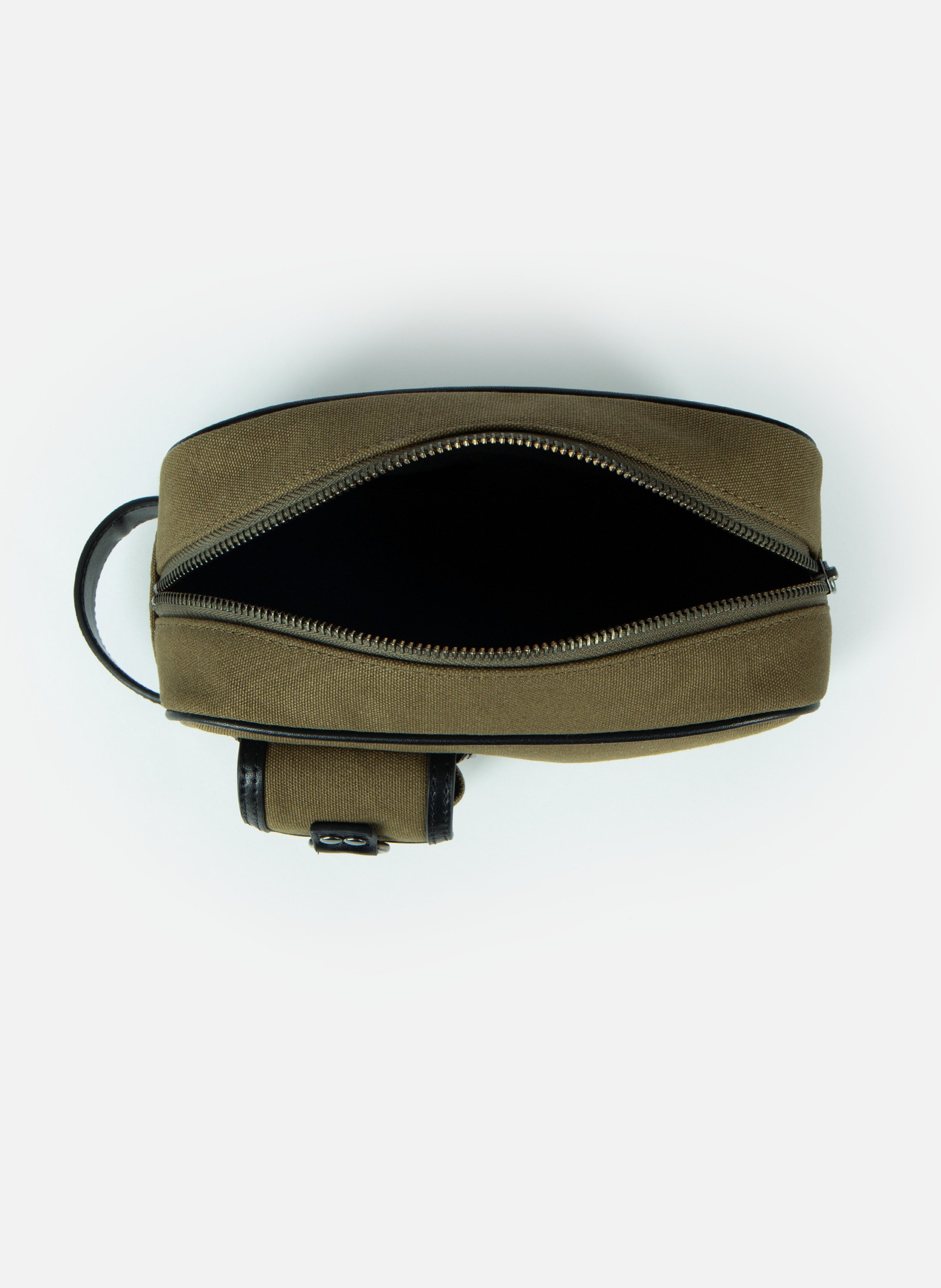 Sac pochette canvas et cuir THE KOOPLES Vert