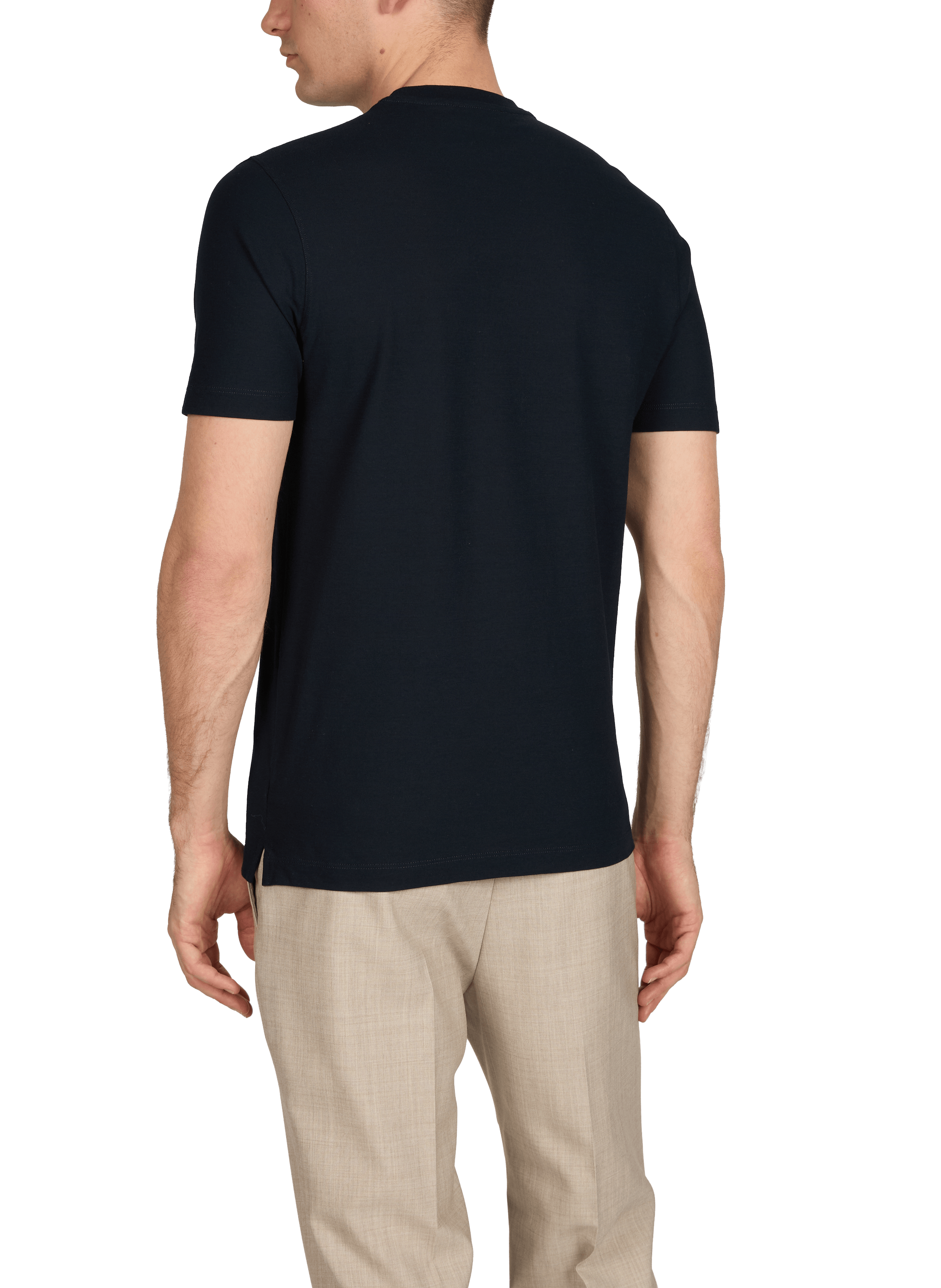 Plain round neck cotton T-shirt SLOWEAR Blue