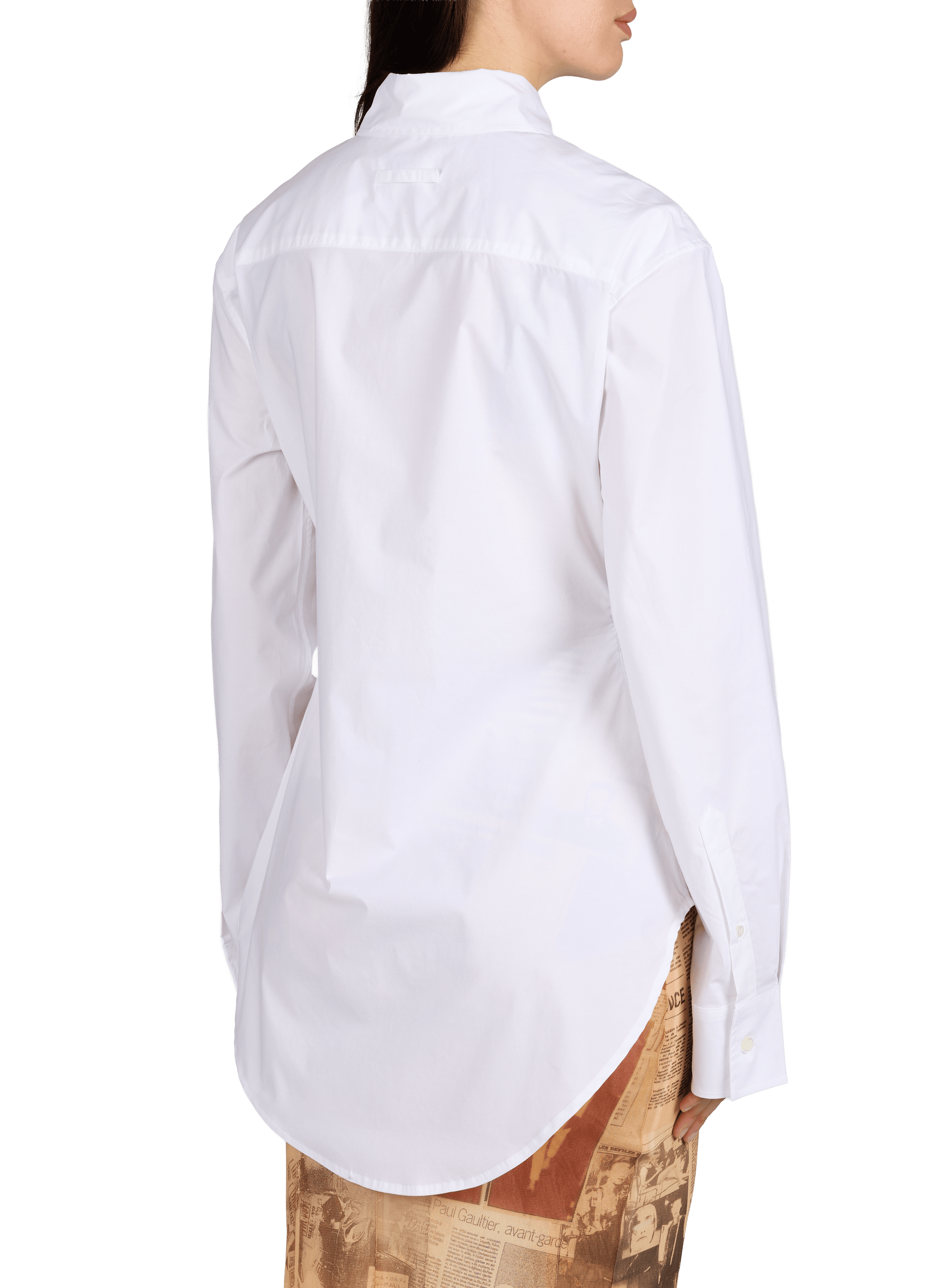 Fitted shirt with printed bra in cotton blend JEAN PAUL GAULTIER White