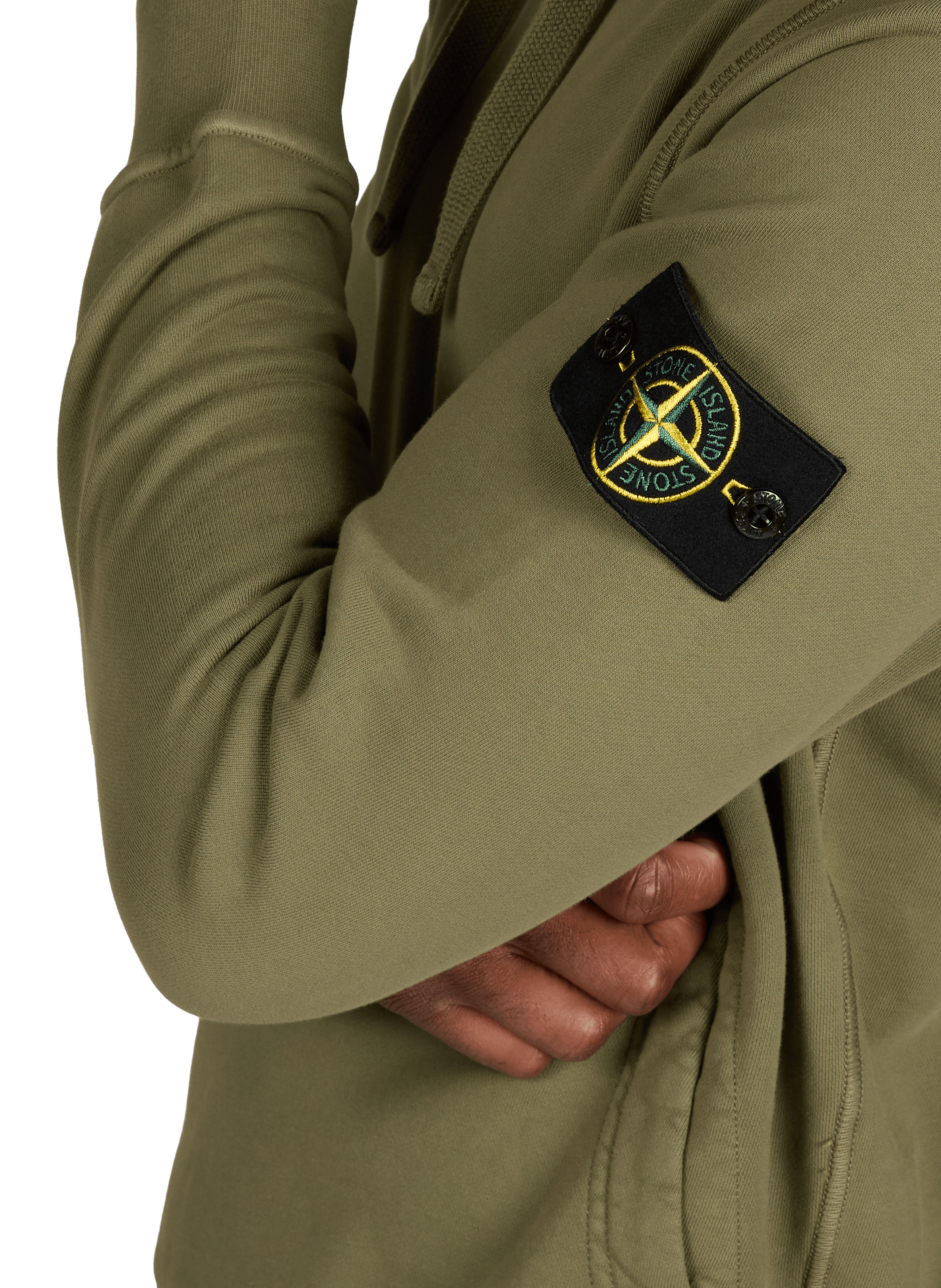 Veste zippée en coton  STONE ISLAND Kaki