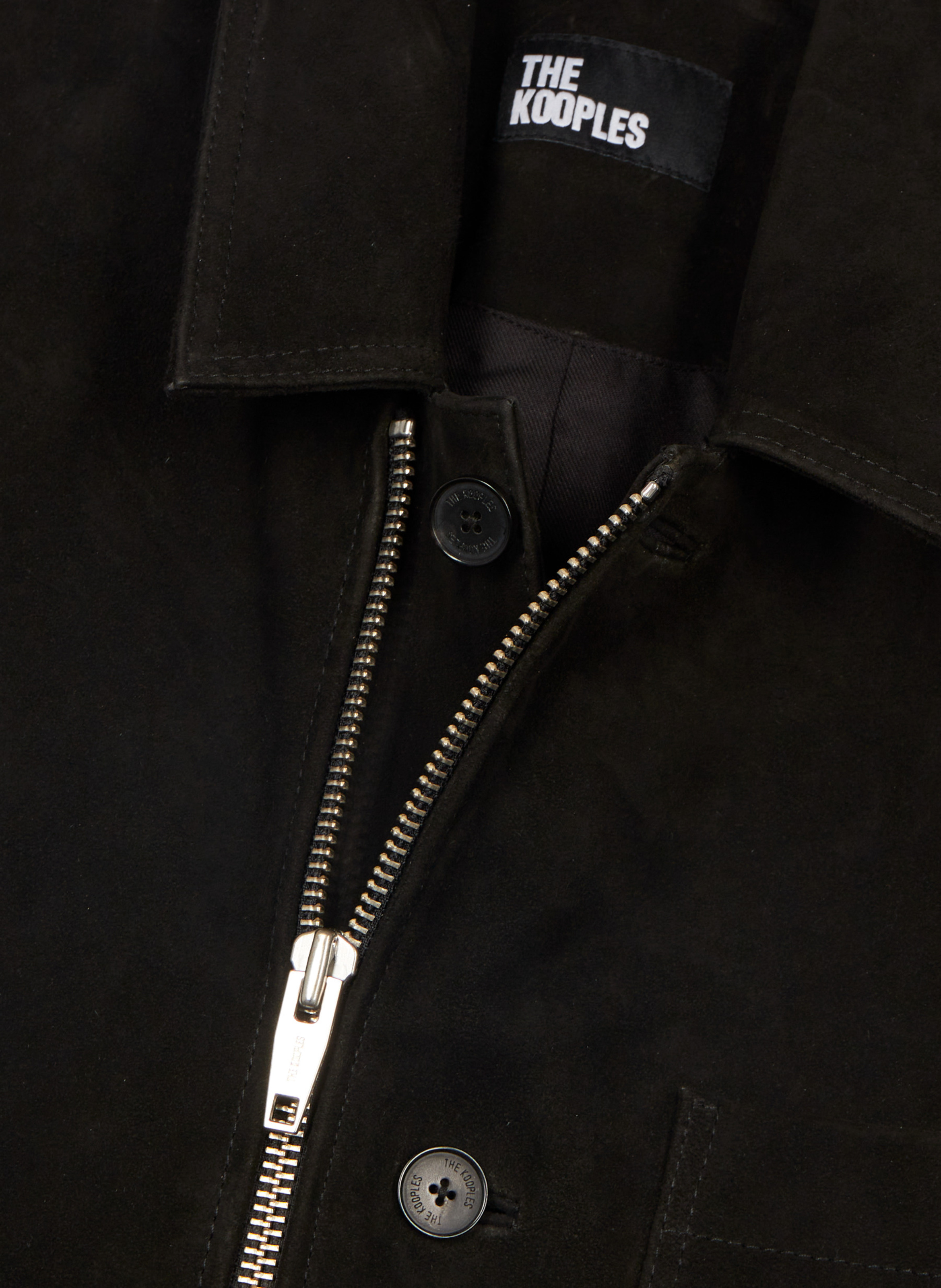Blouson en suède à zip décalé THE KOOPLES Noir