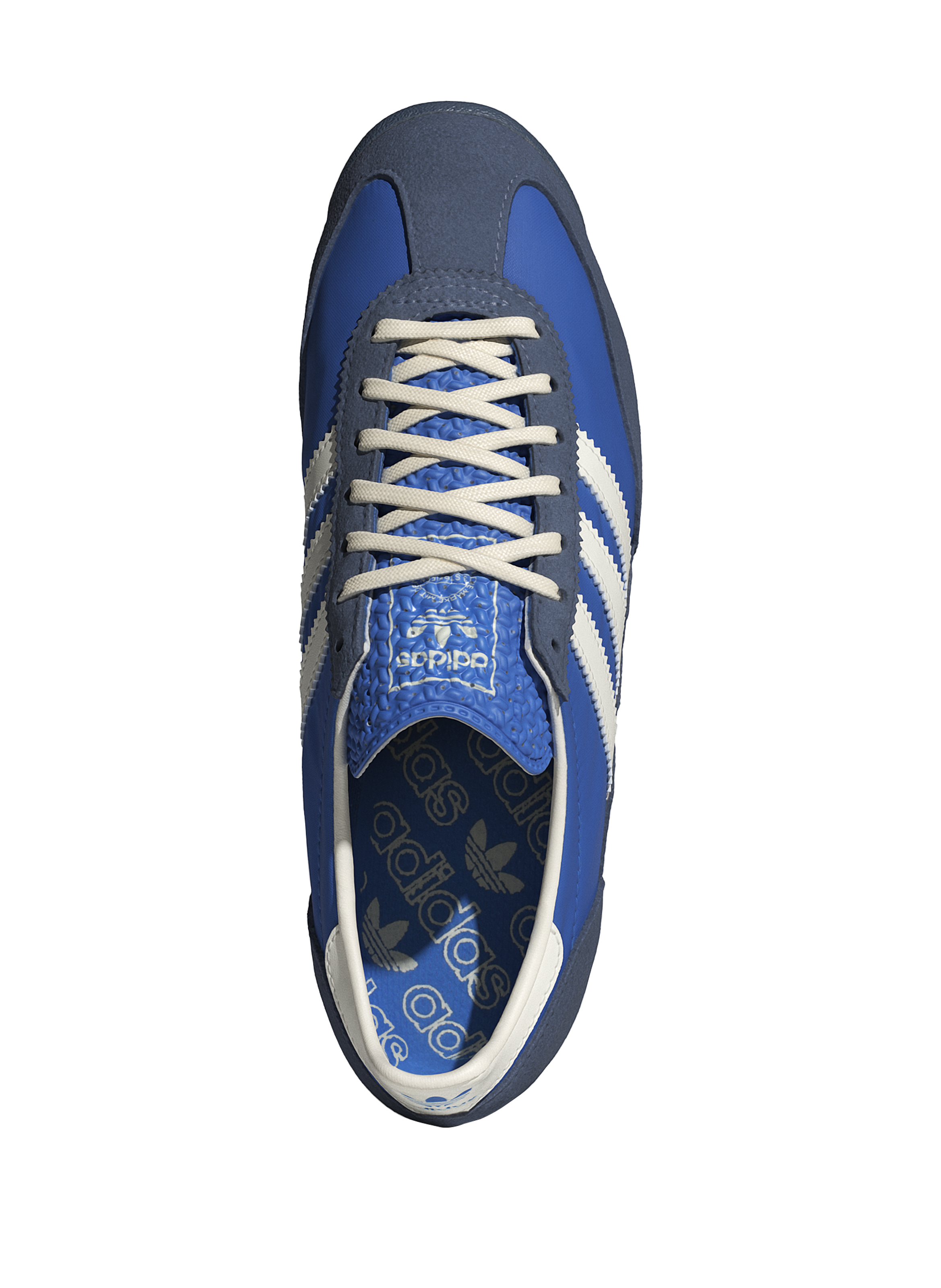 Baskets crantées en cuir ADIDAS Bleu