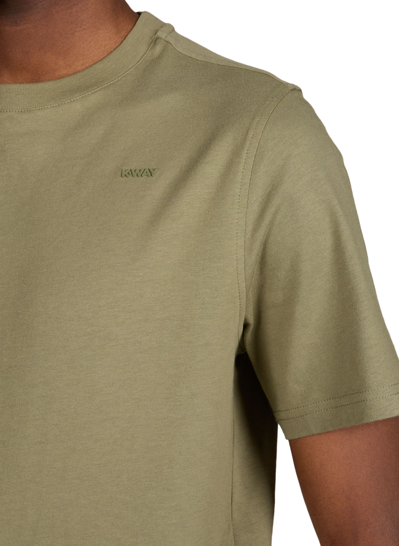 T-shirt col rond en coton K-WAY Vert