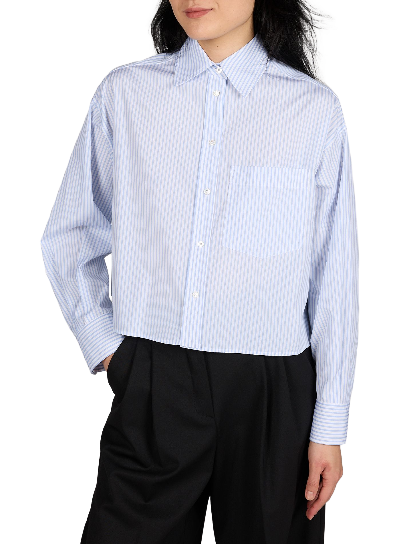 Chemise large courte en coton MAX MARA WEEK END Bleu