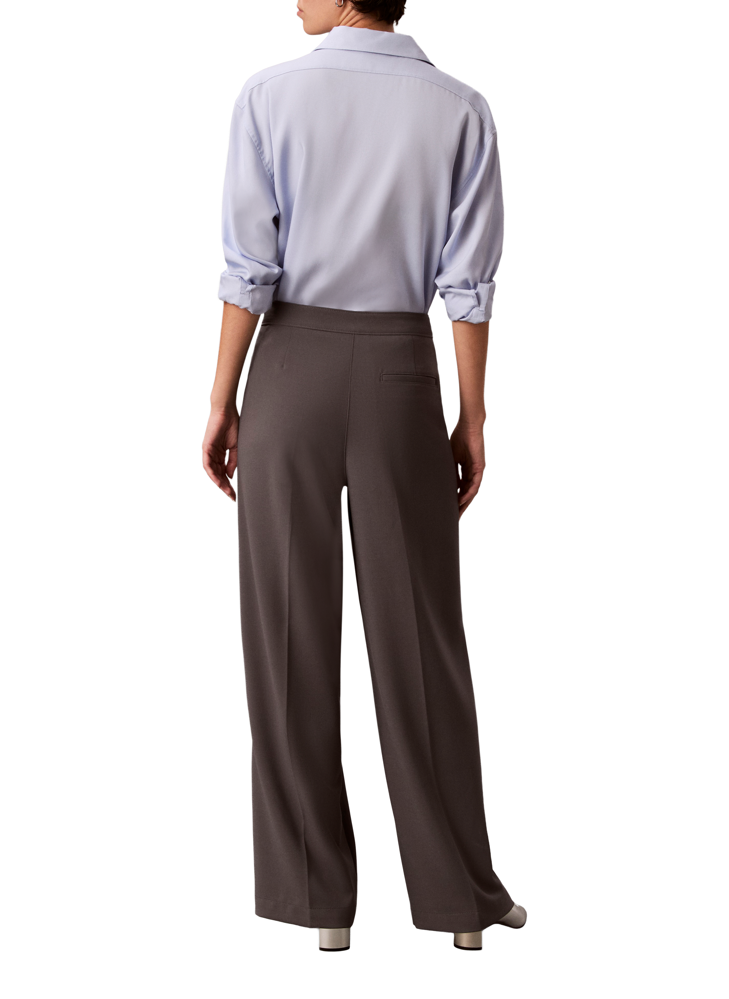Pantalon large à bande contrastante avec logo CALVIN KLEIN Gris