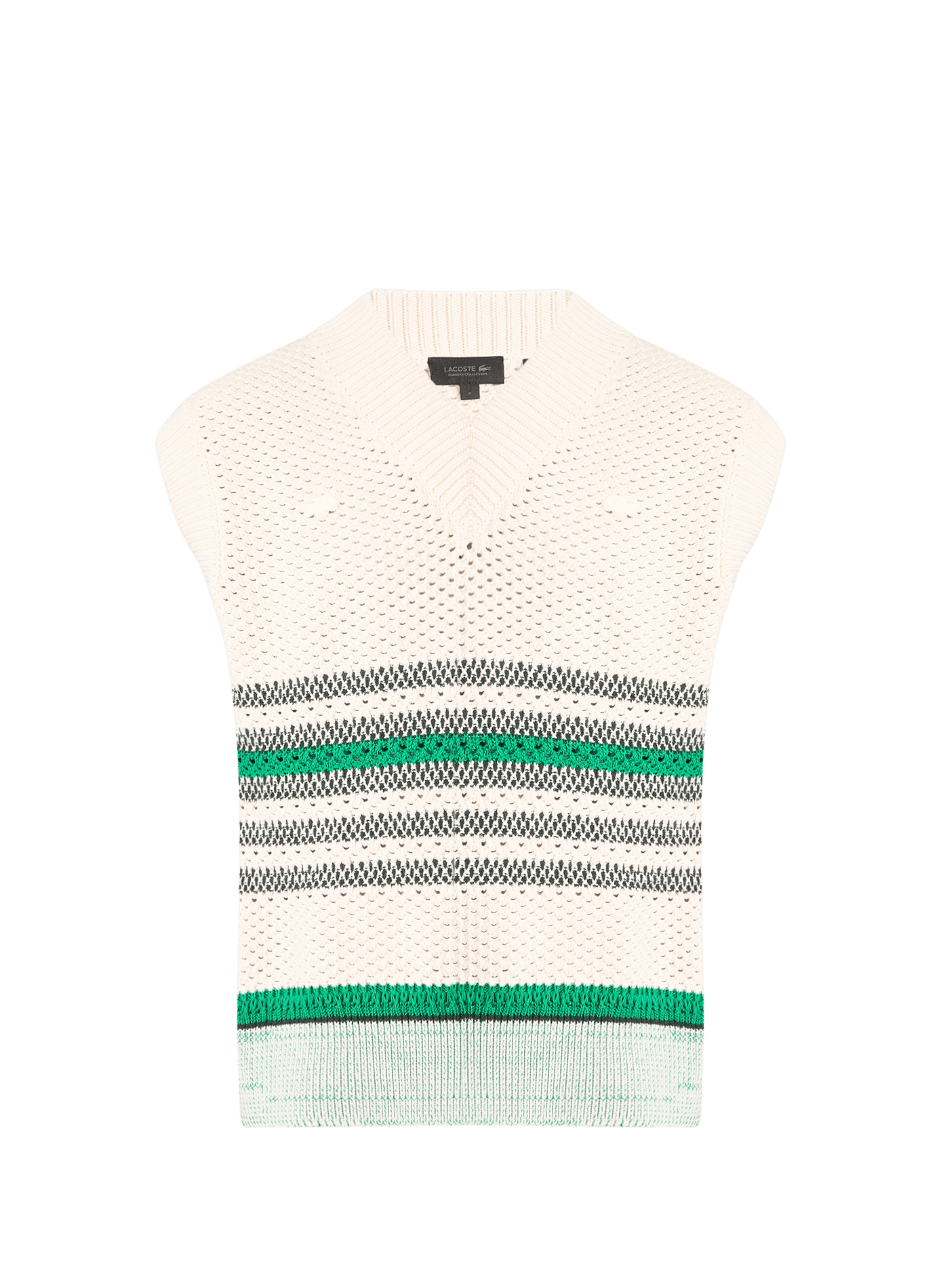 Maglione oversize a collo a V in misto cotone LACOSTE Multicolore