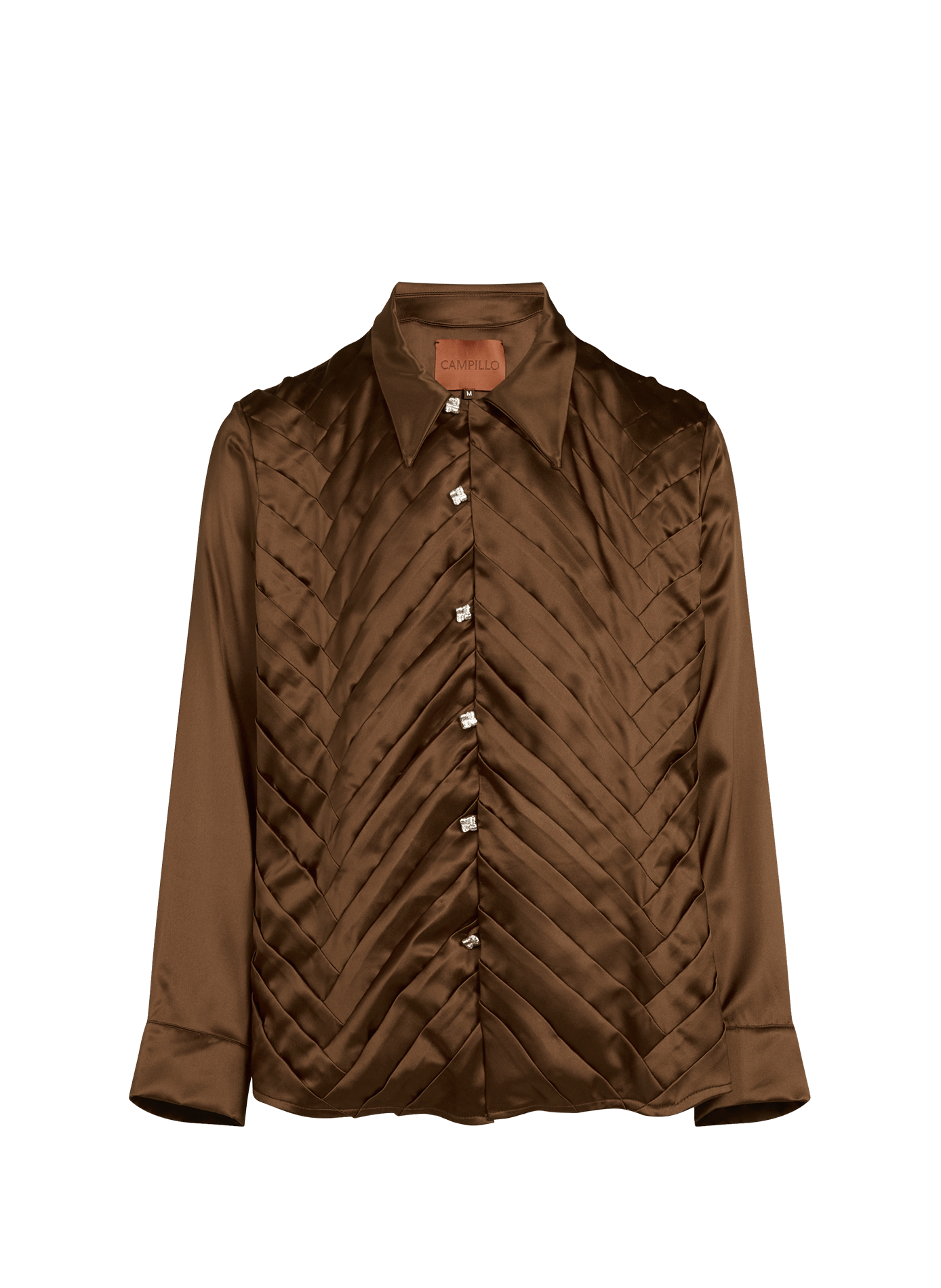 Encuentros jeans with pleated side panels in cotton CAMPILLO Brown