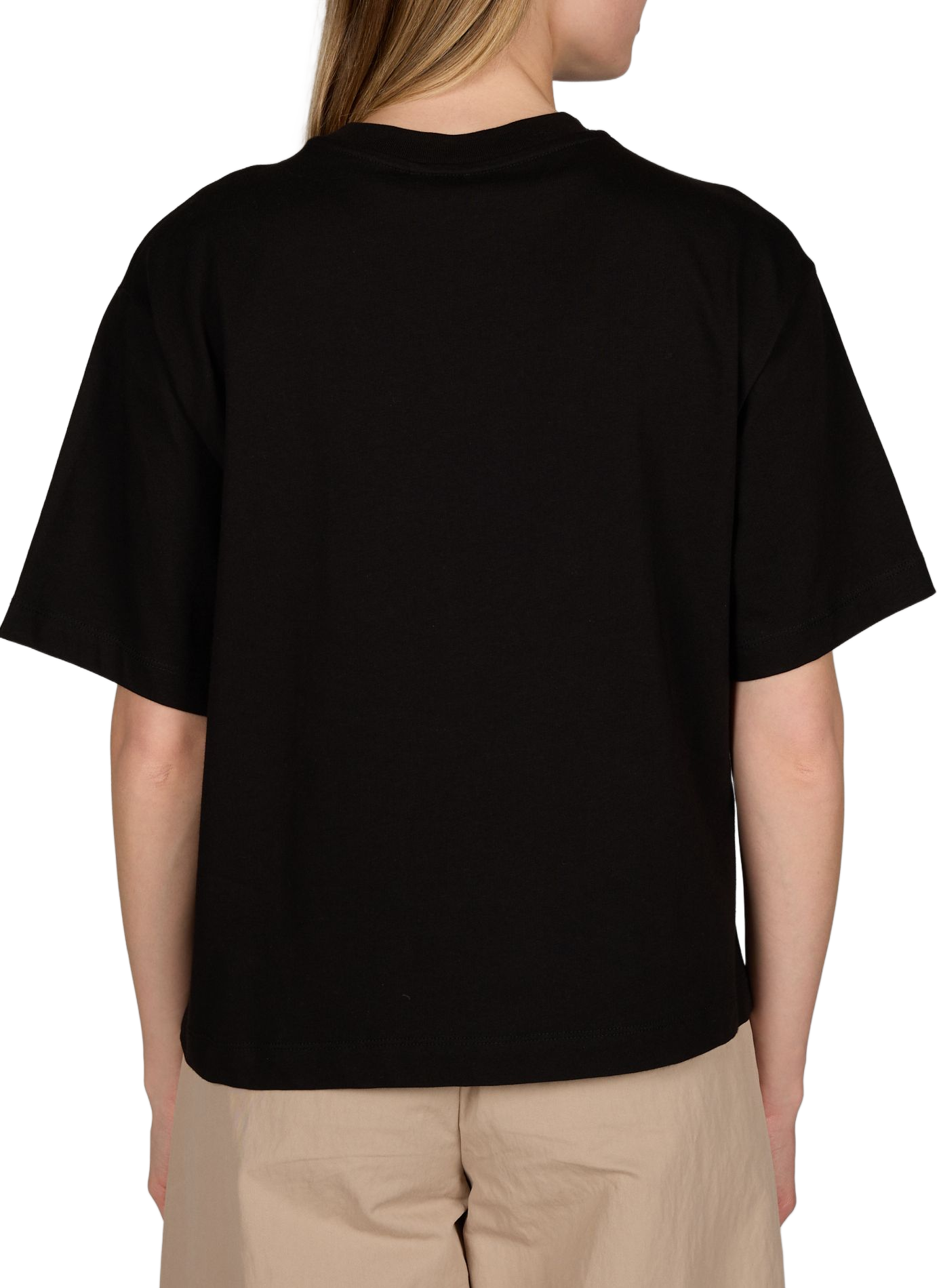 Camiseta recta de algodón OBJECT Negro