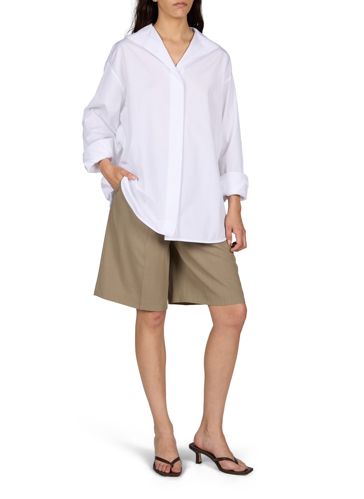 Oversized solid cotton shirt TOTEME White