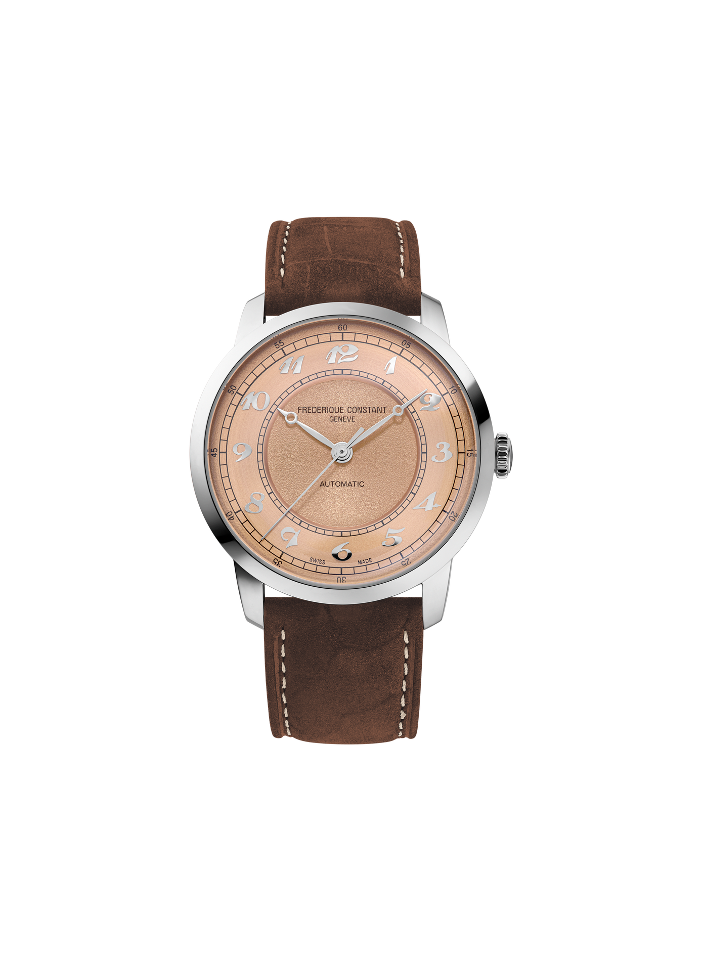Montre automatique en cuir de veau FREDERIQUE CONSTANT Orange