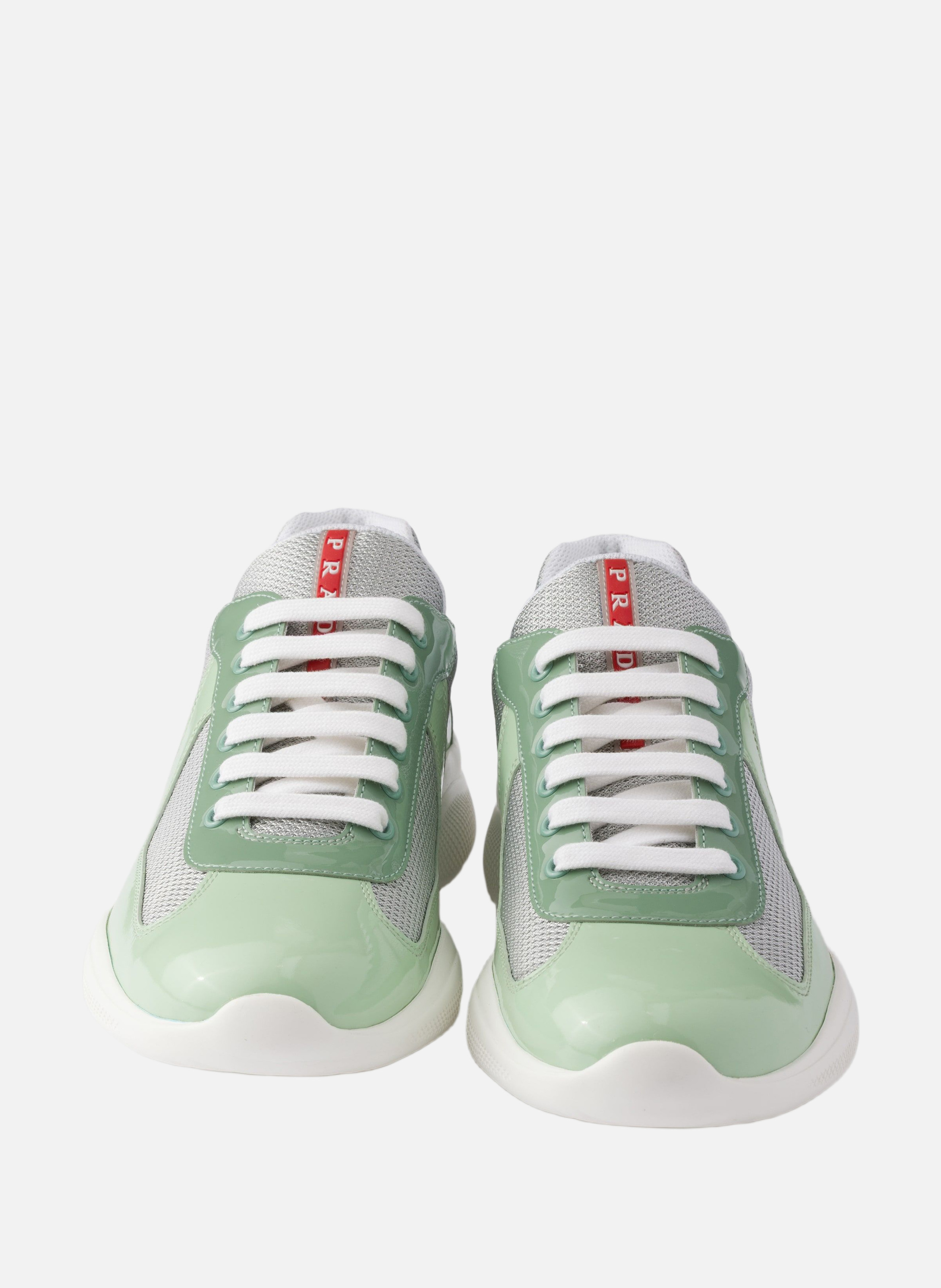 Sneakers prada america’s cup en cuir verni et tiss PRADA Vert