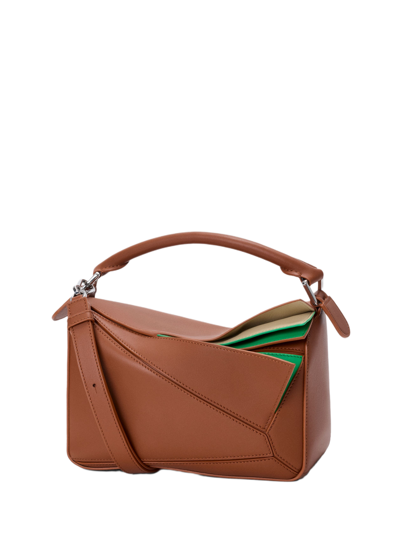 Small Puzzle Bag in classic calf leather with overlays LOEWE Brown