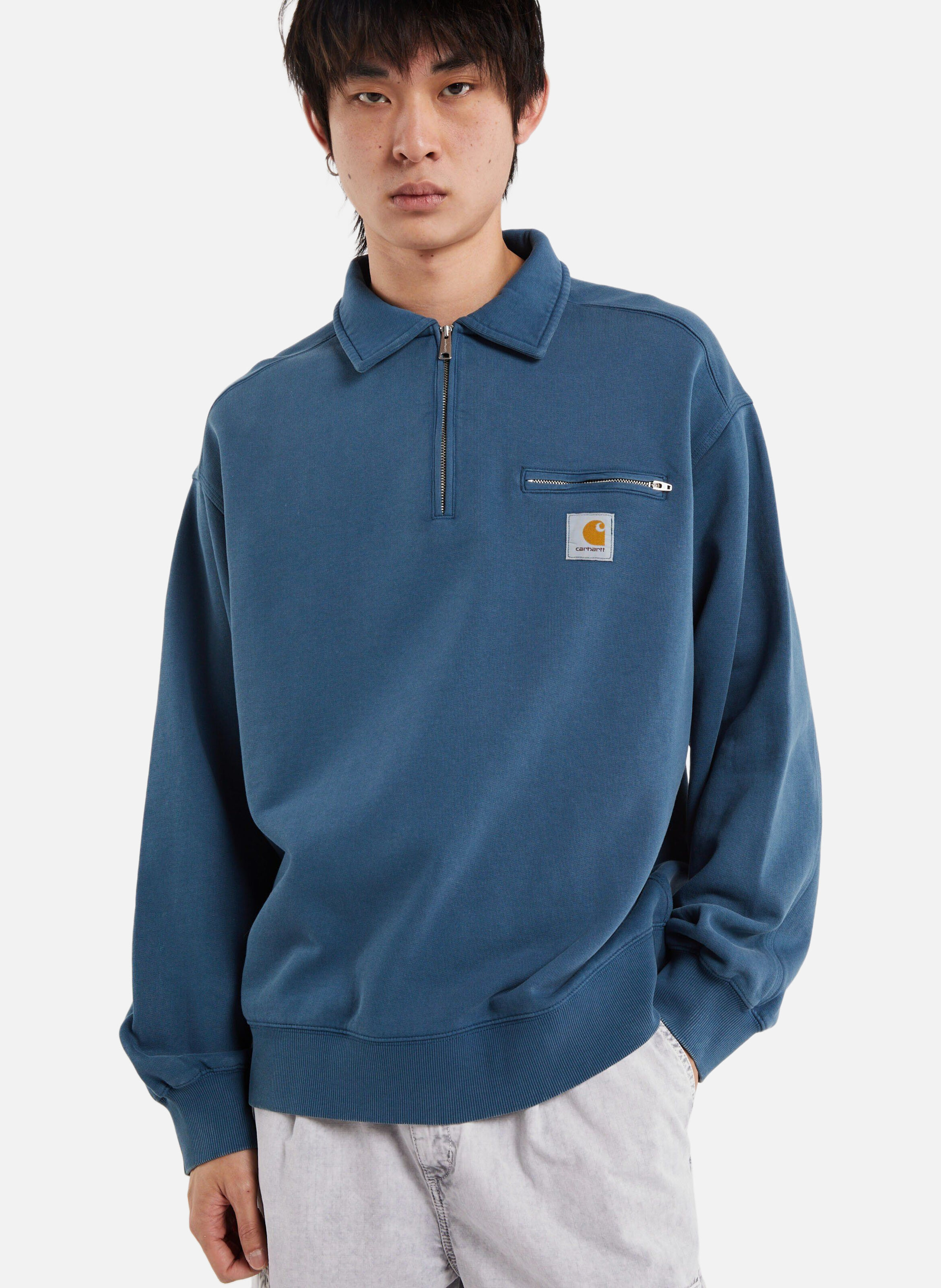 Sweat zippé half zip detroit sweat CARHARTT WIP Bleu