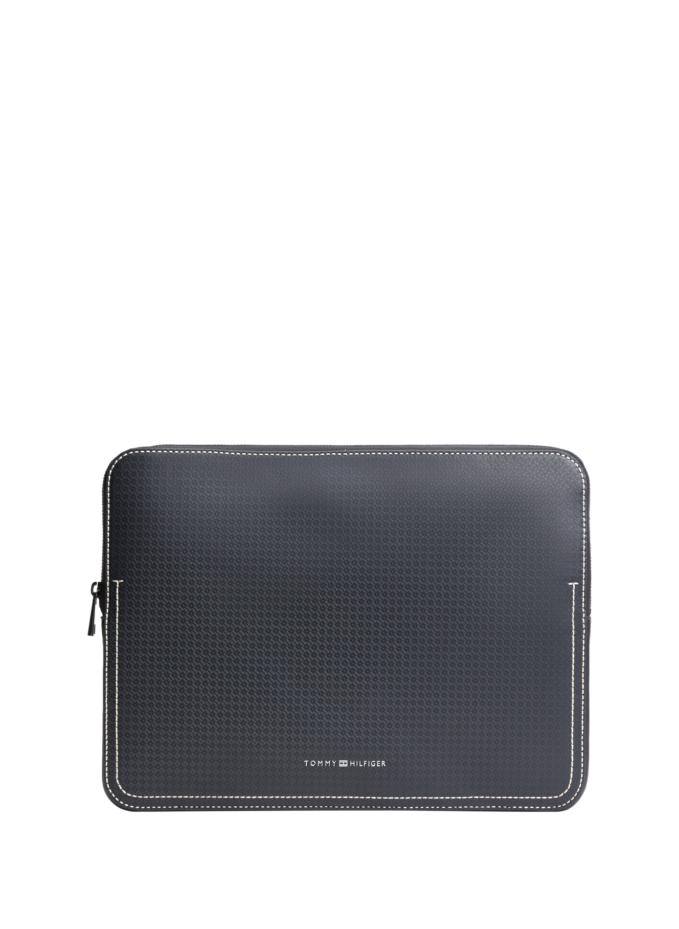 Strukturierte Laptop-Hülle mit kontrastierenden Nähten TOMMY HILFIGER Blau