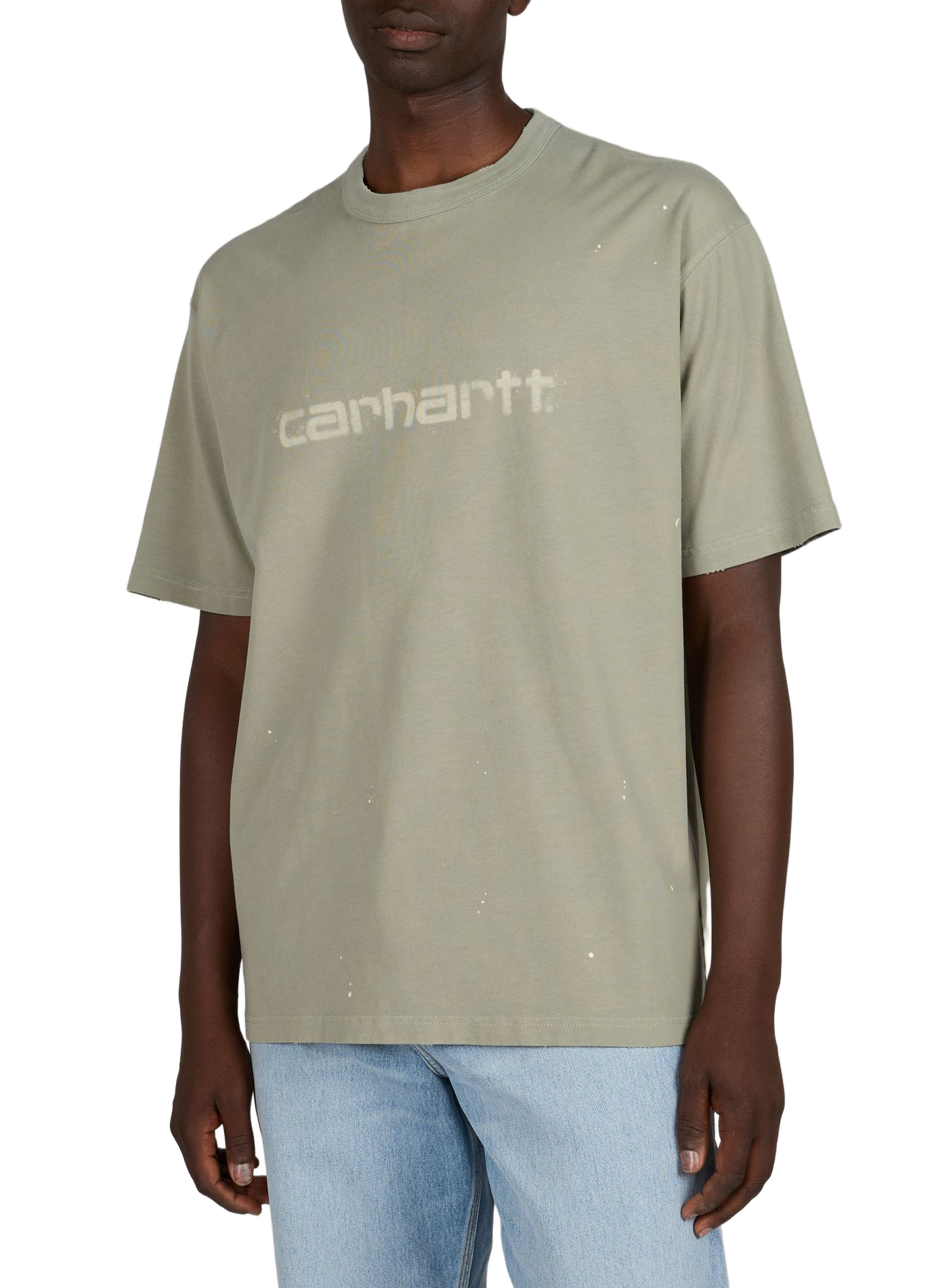 Tee-shirt droit col rond imprimé en coton CARHARTT WIP Vert