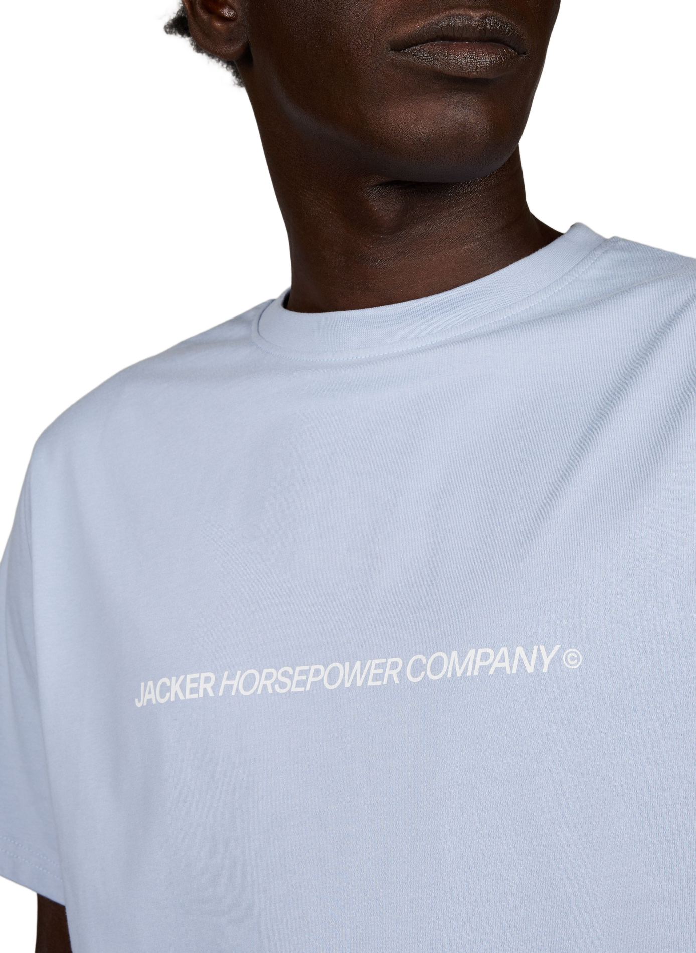 Gerader Baumwoll-T-Shirt JACKER. Blau