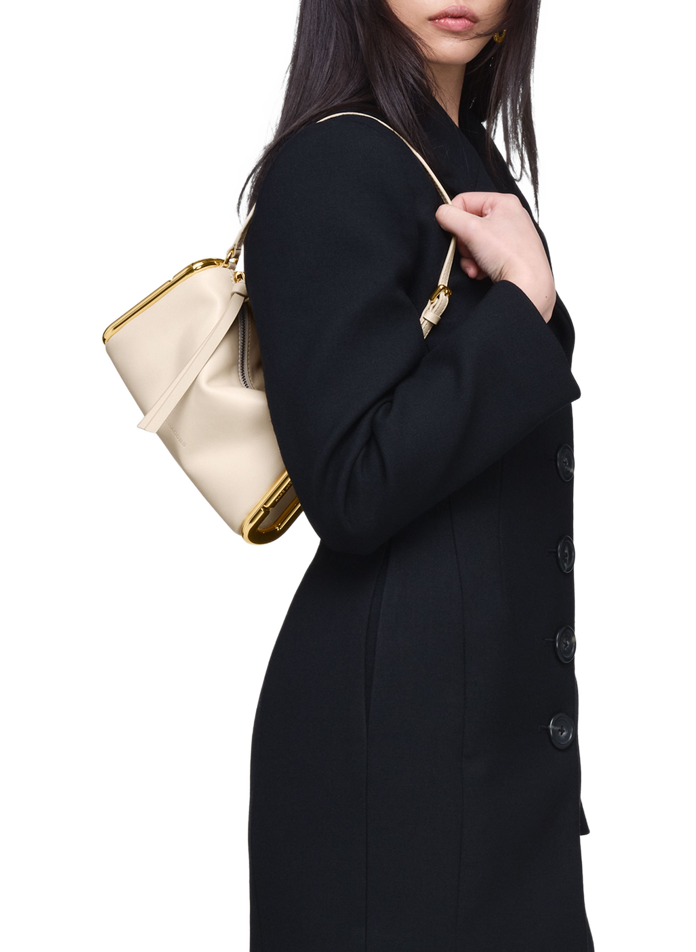 Sac porté épaule the Scene small en cuir MARC JACOBS Blanc