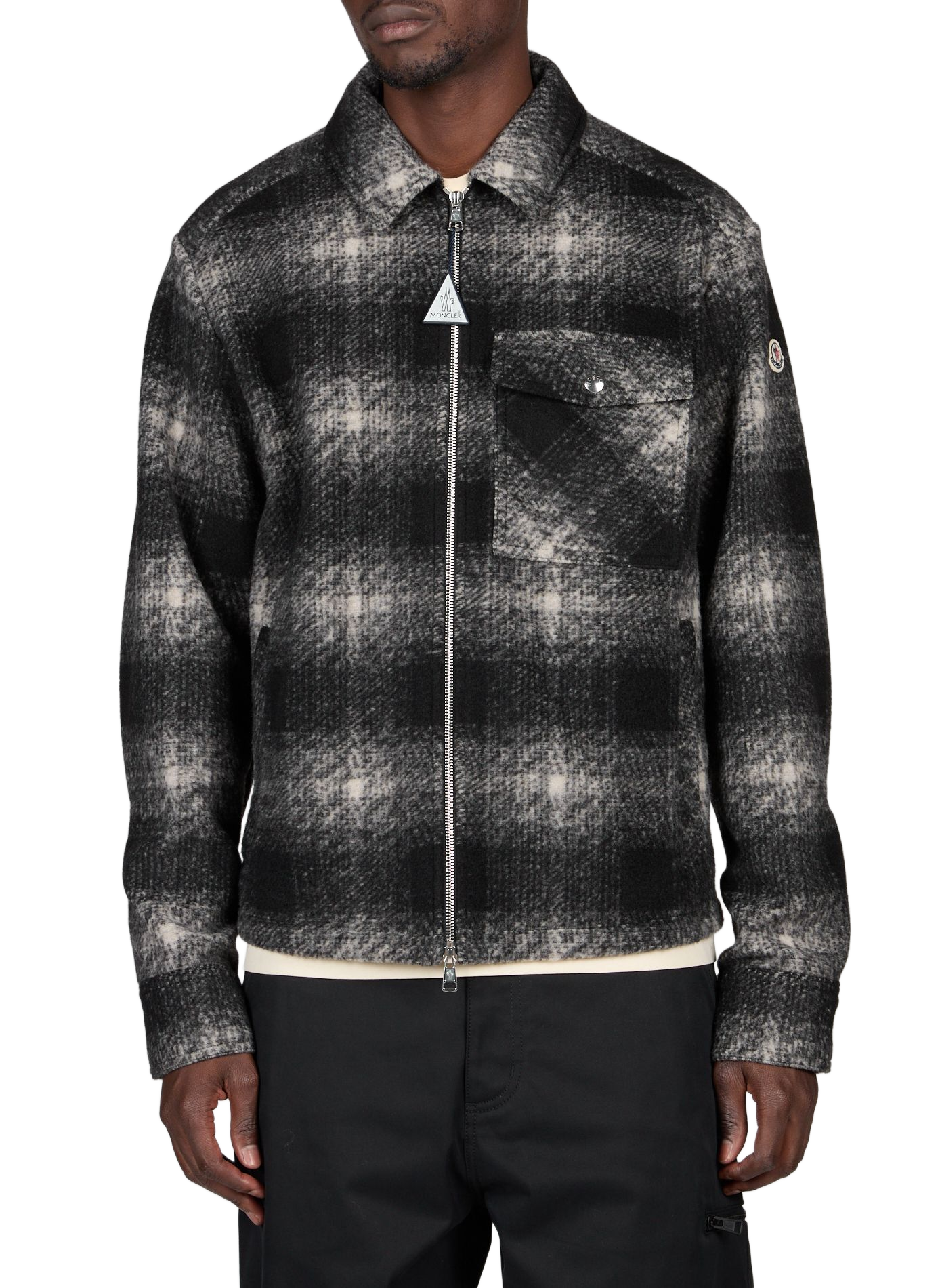 Gerade geschnittene Karojacke MONCLER Schwarz