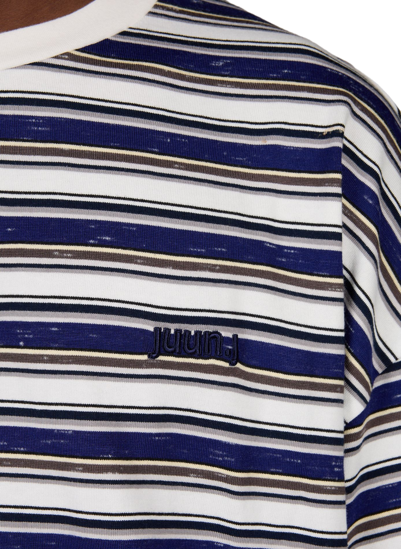 Straight striped cotton T-shirt JUUN.J Blue