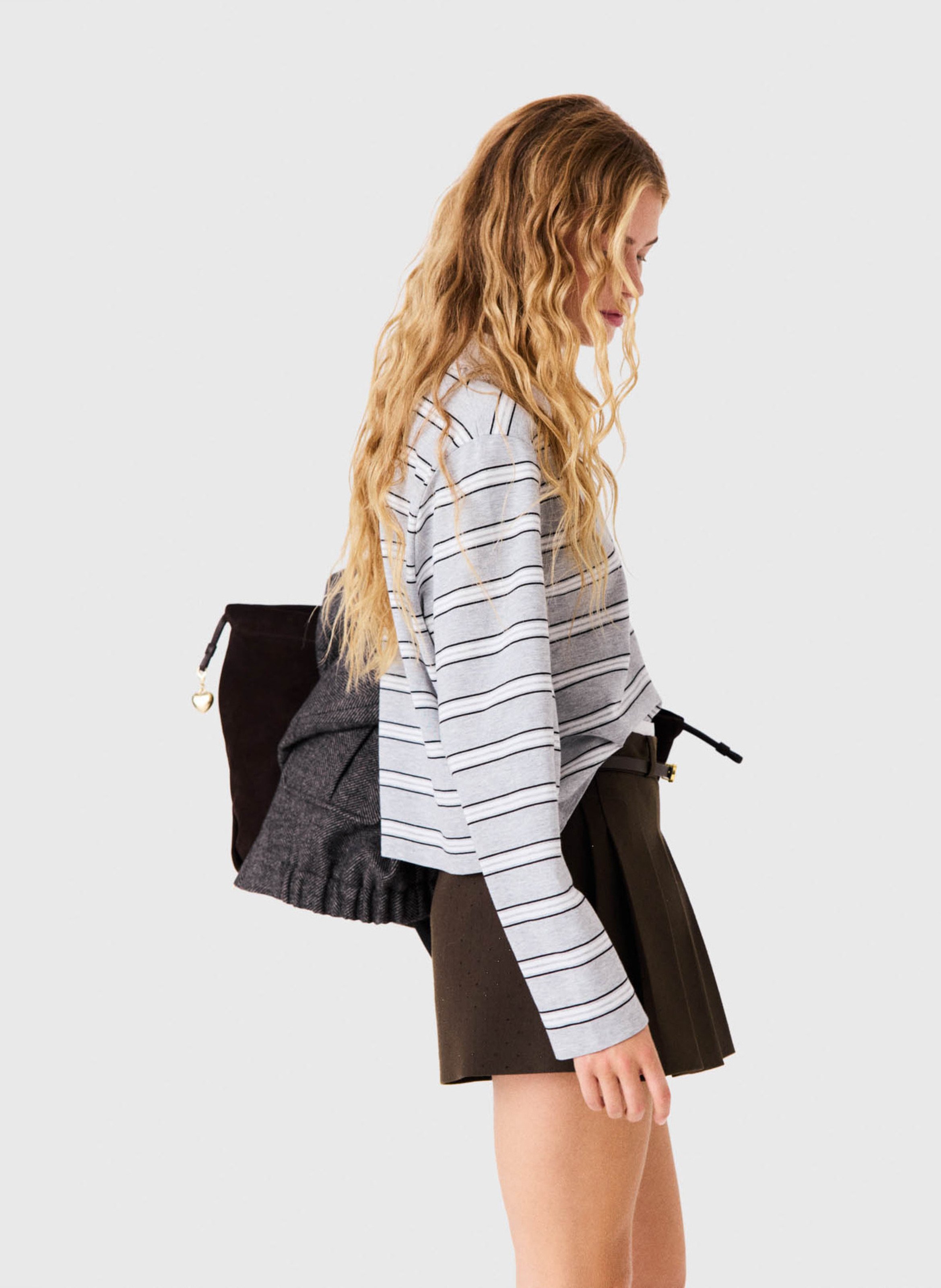 Jupe-short plissée à ceinture MAJE Marron