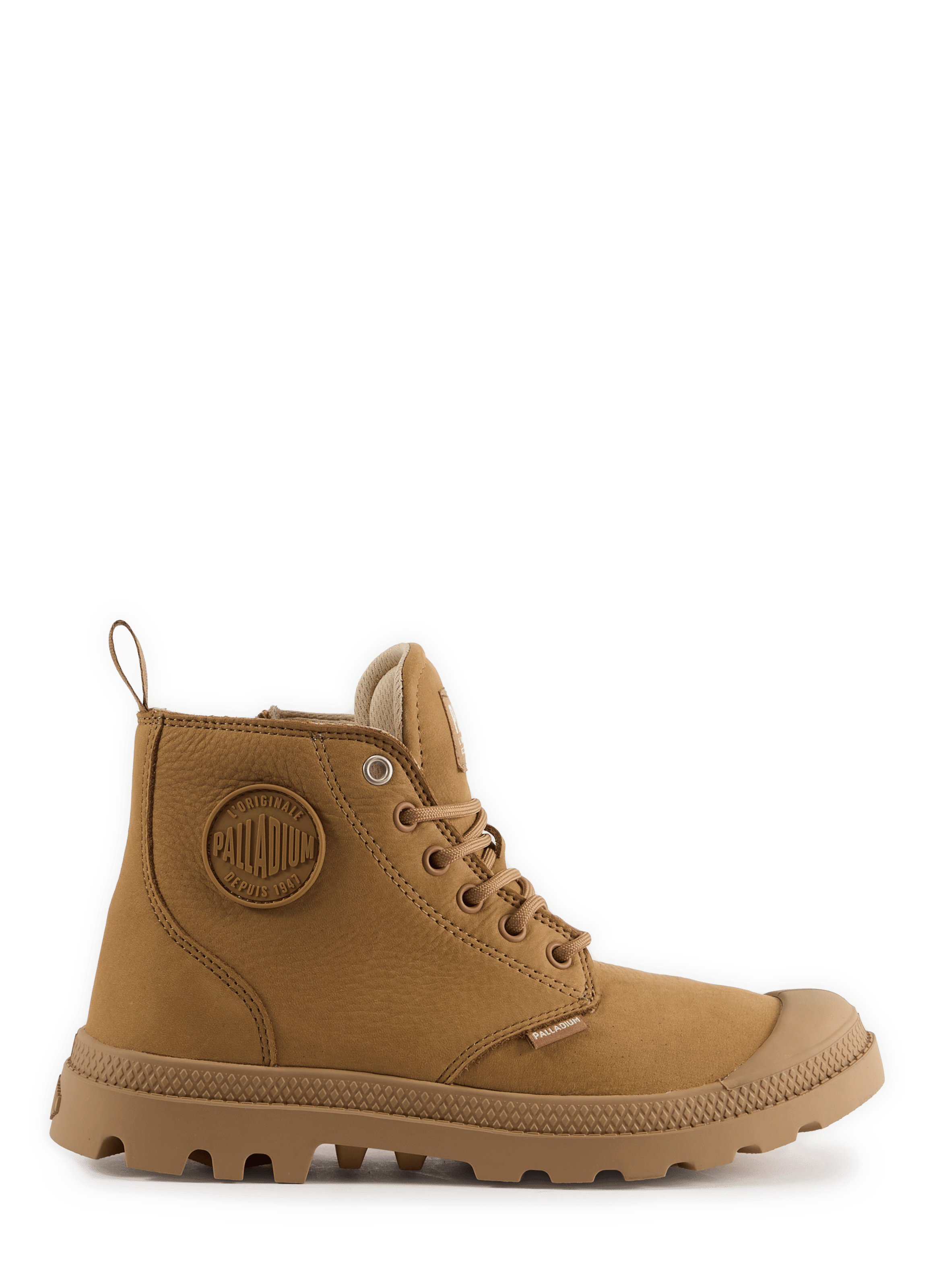 Dual material lace-up Ankle boots  PALLADIUM Brown