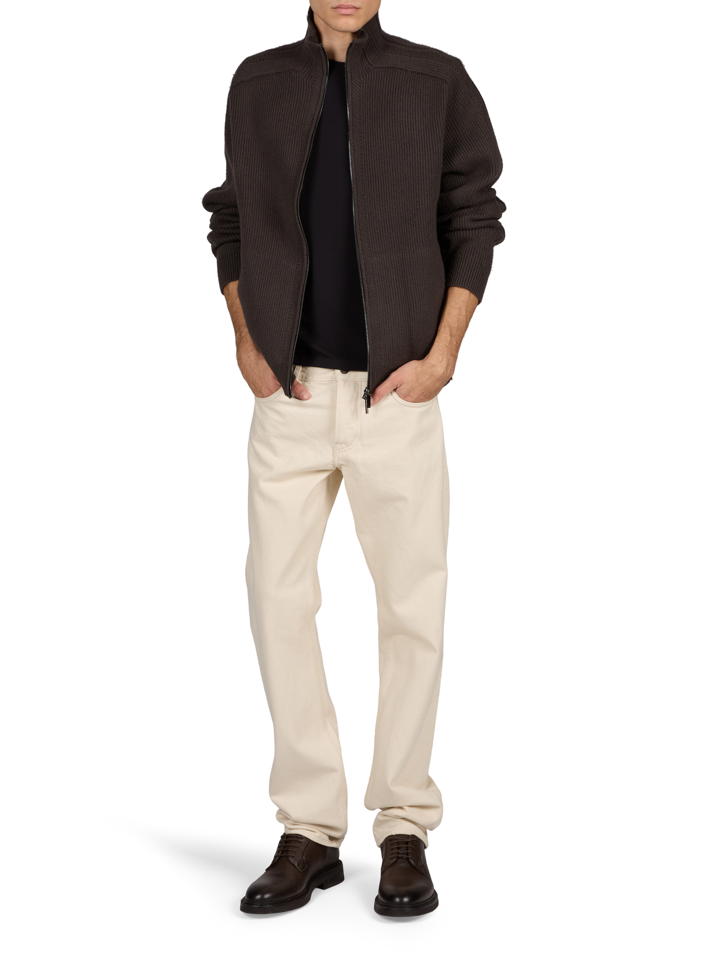 Straight woolen high-neck vest EMPORIO ARMANI Black