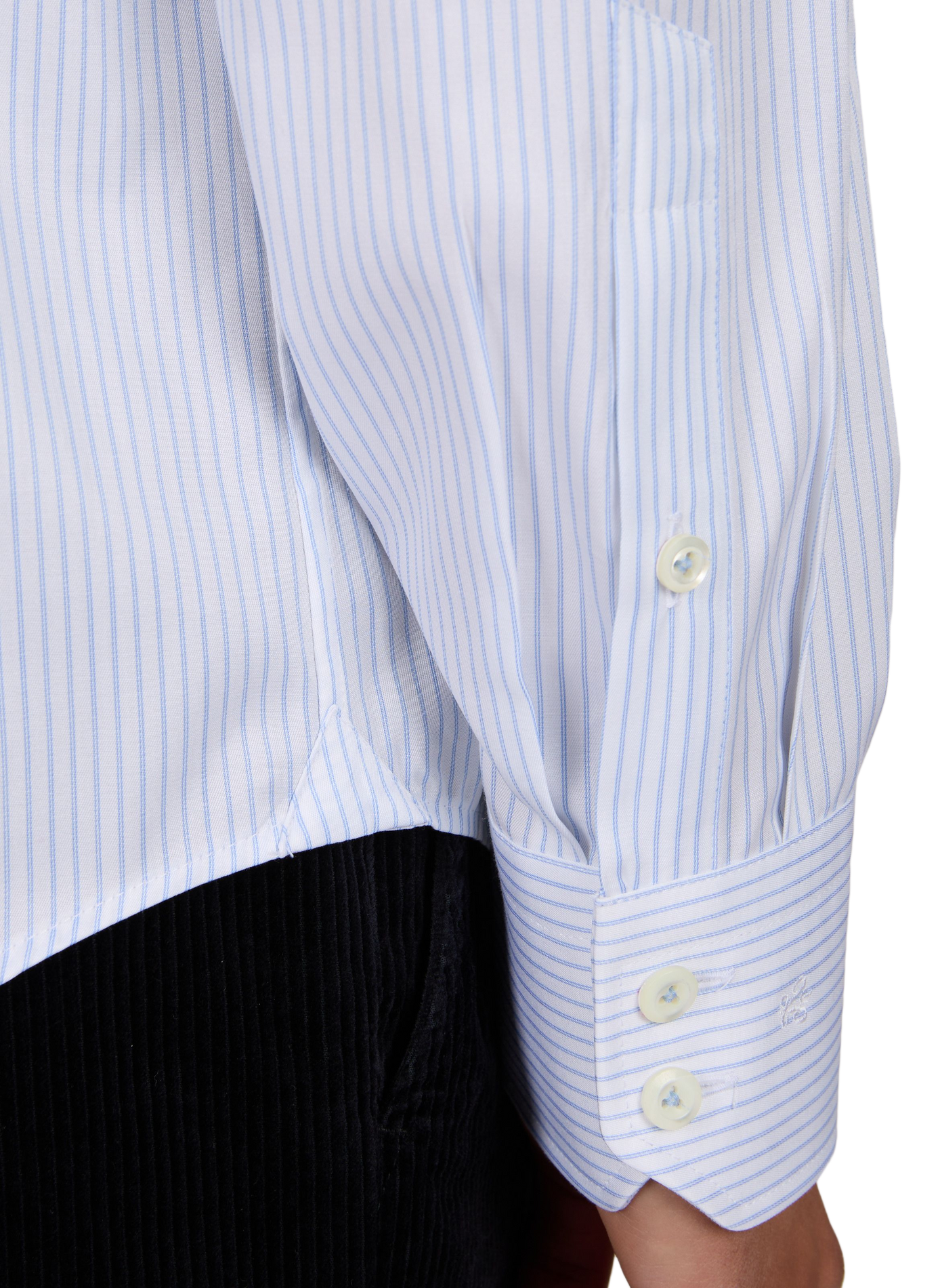 Chemise ajustée rayée en coton VAN LAACK Marron