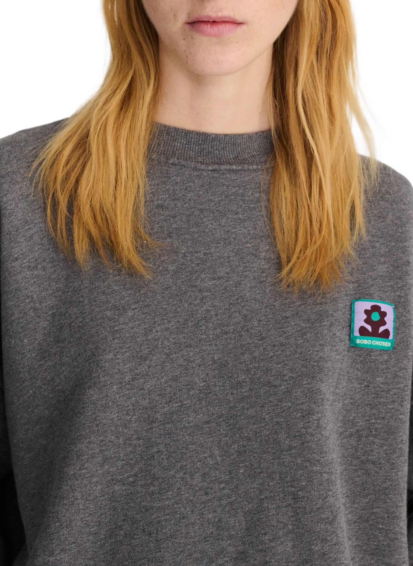 Sweat ample col rond uni BOBO CHOSES Grijs