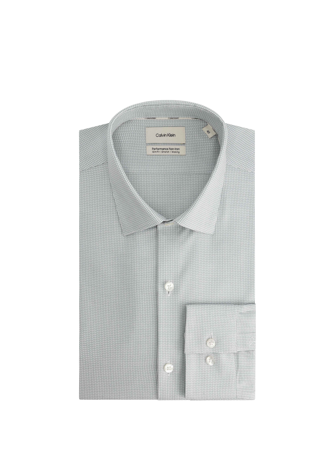 Straight-fit patterned shirt in a cotton blend CALVIN KLEIN Green