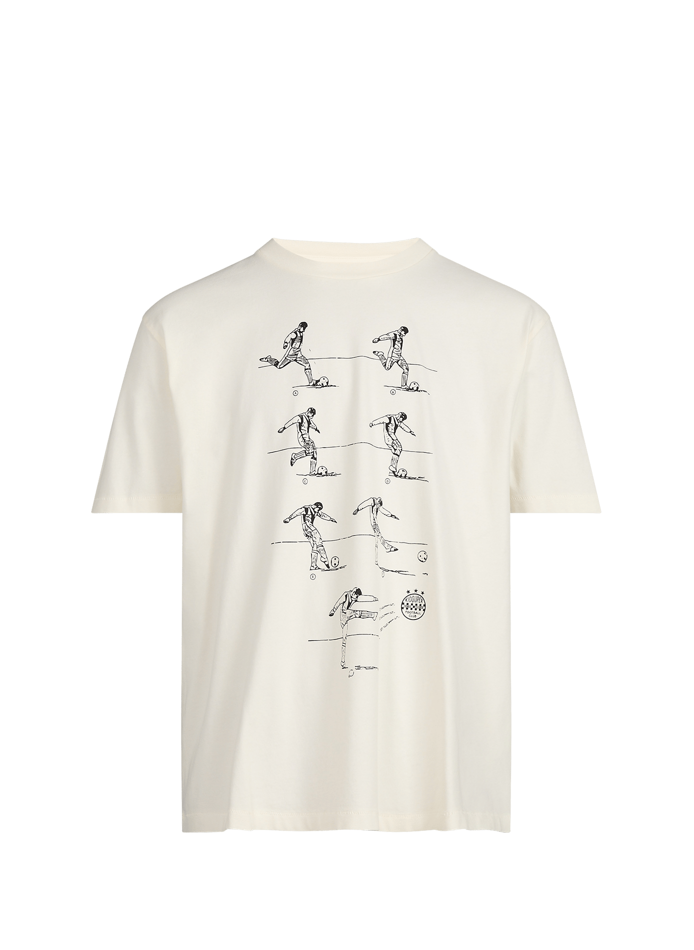 Straight fit round neck printed cotton T-shirt KIDSUPER Beige