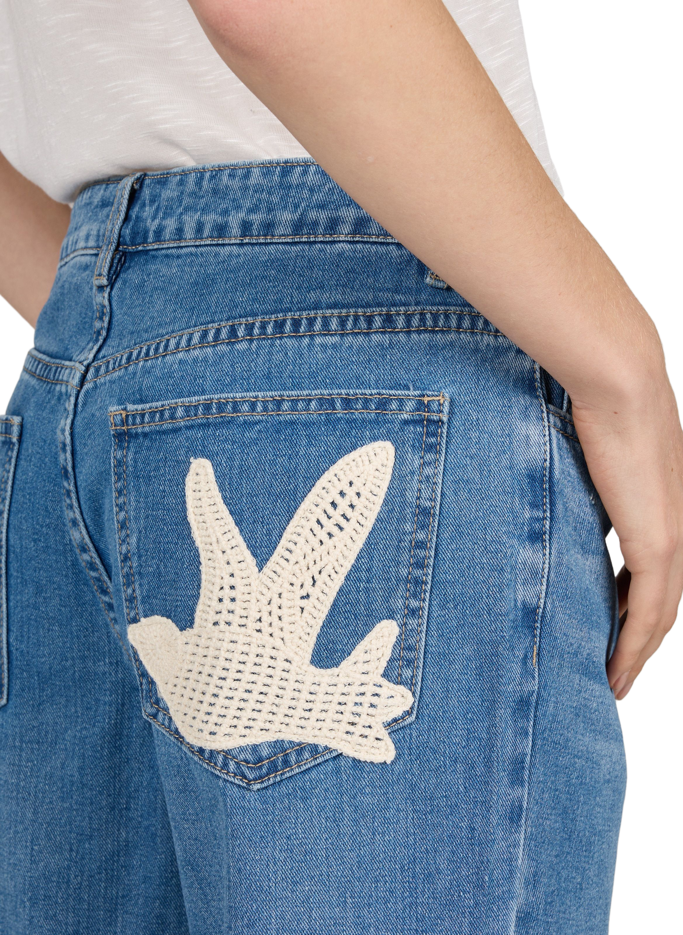 Straight leg cotton denim jeans VILA Blue