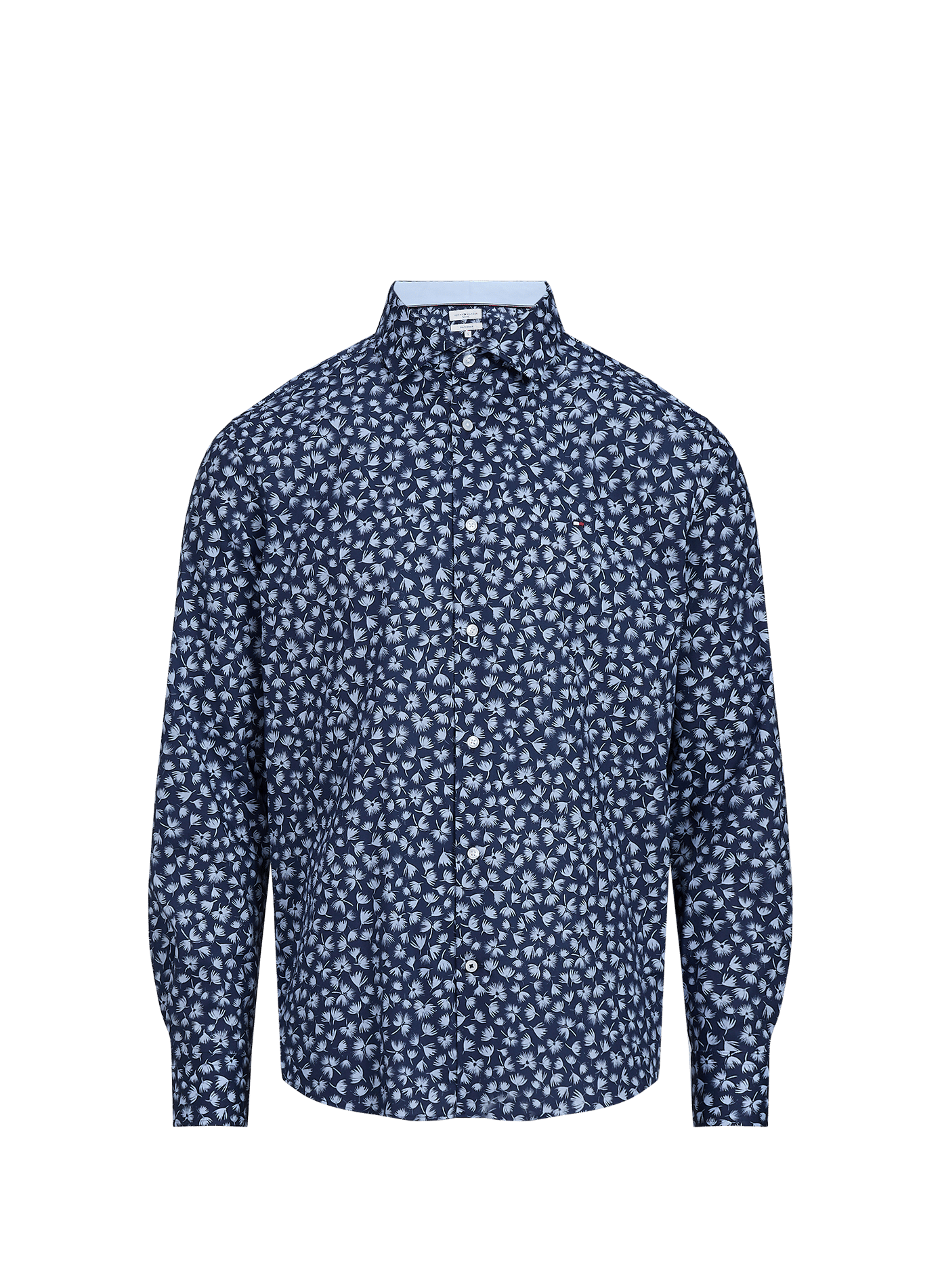 Chemise droite imprimée en coton TOMMY HILFIGER Bleu